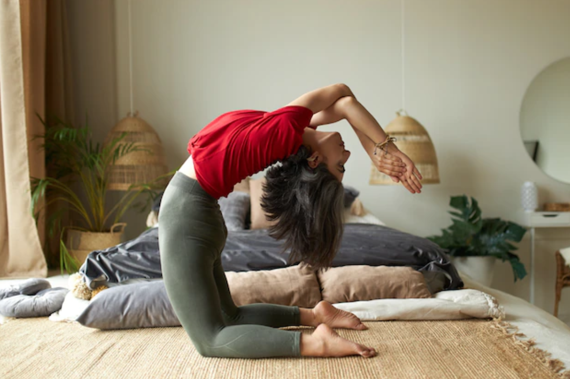 Camel Pose with Eagle Arms