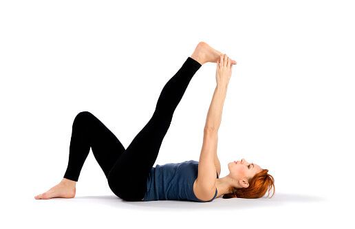 Supta Padangusthasana Extention With Bent Leg