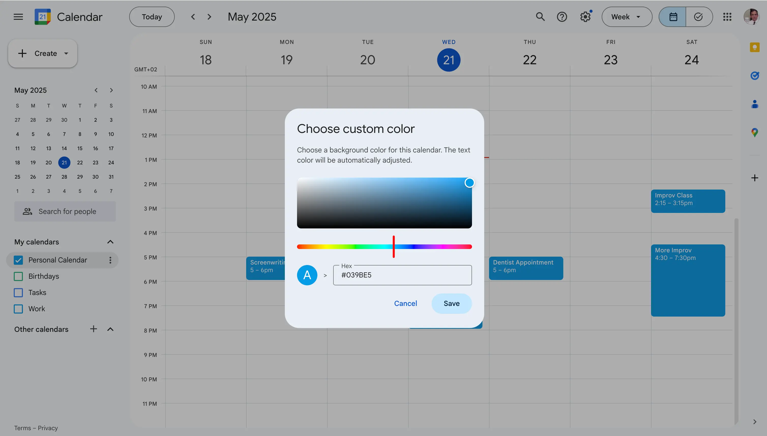 Google Calendar - Choose custom color.webp
