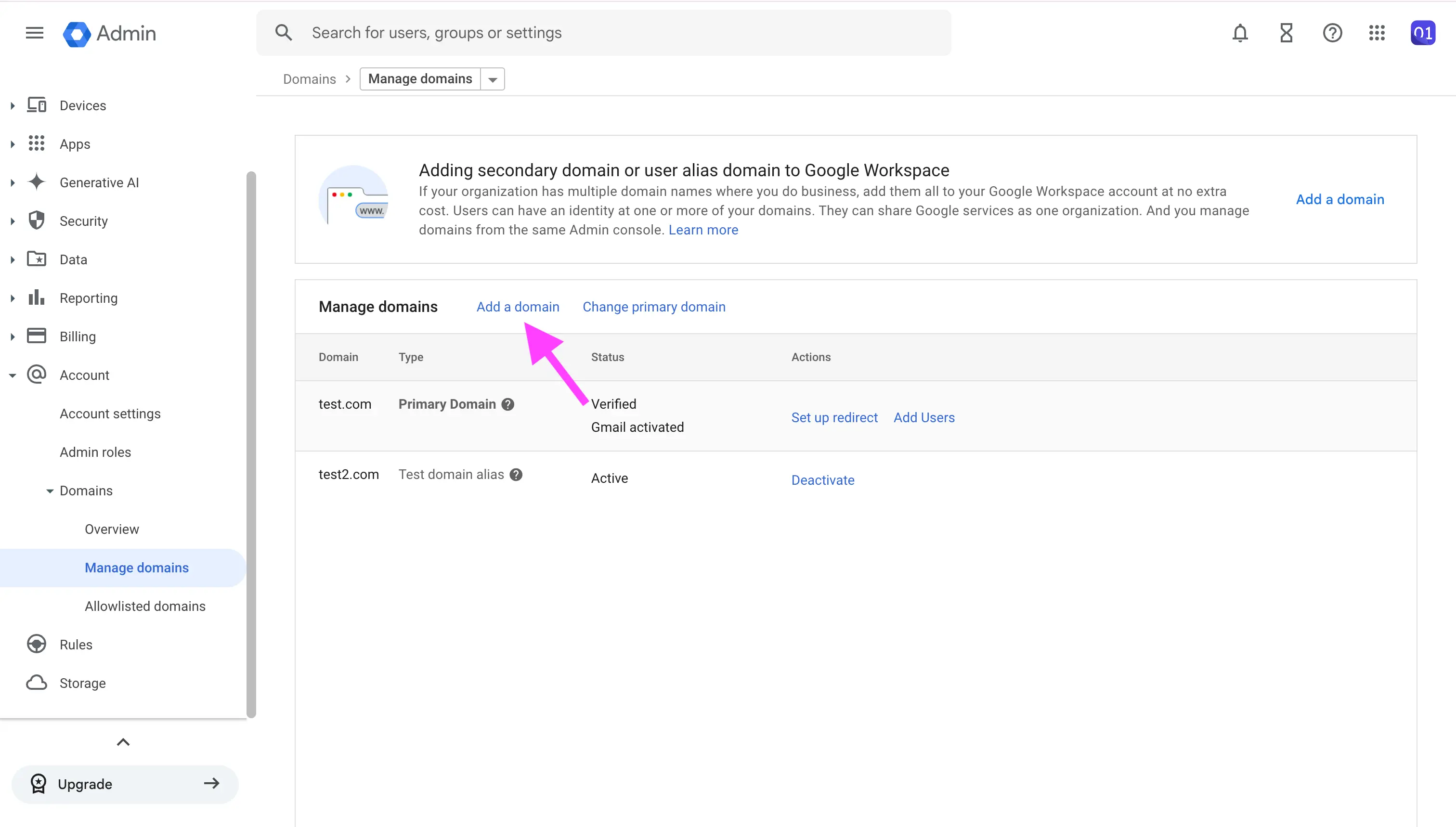 Google Workspace Admin - Add Domain.webp