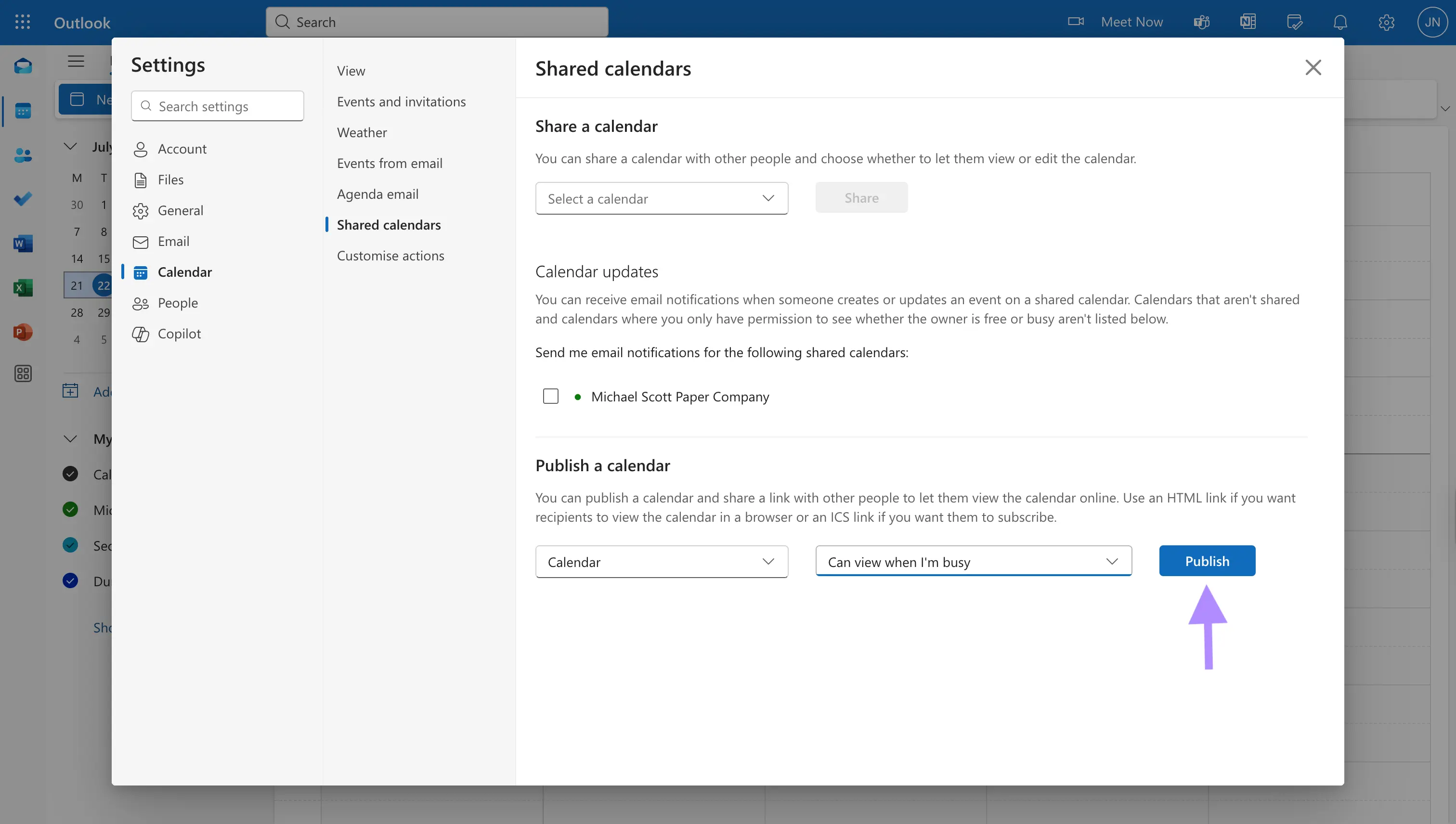 Outlook - Click Publish.webp