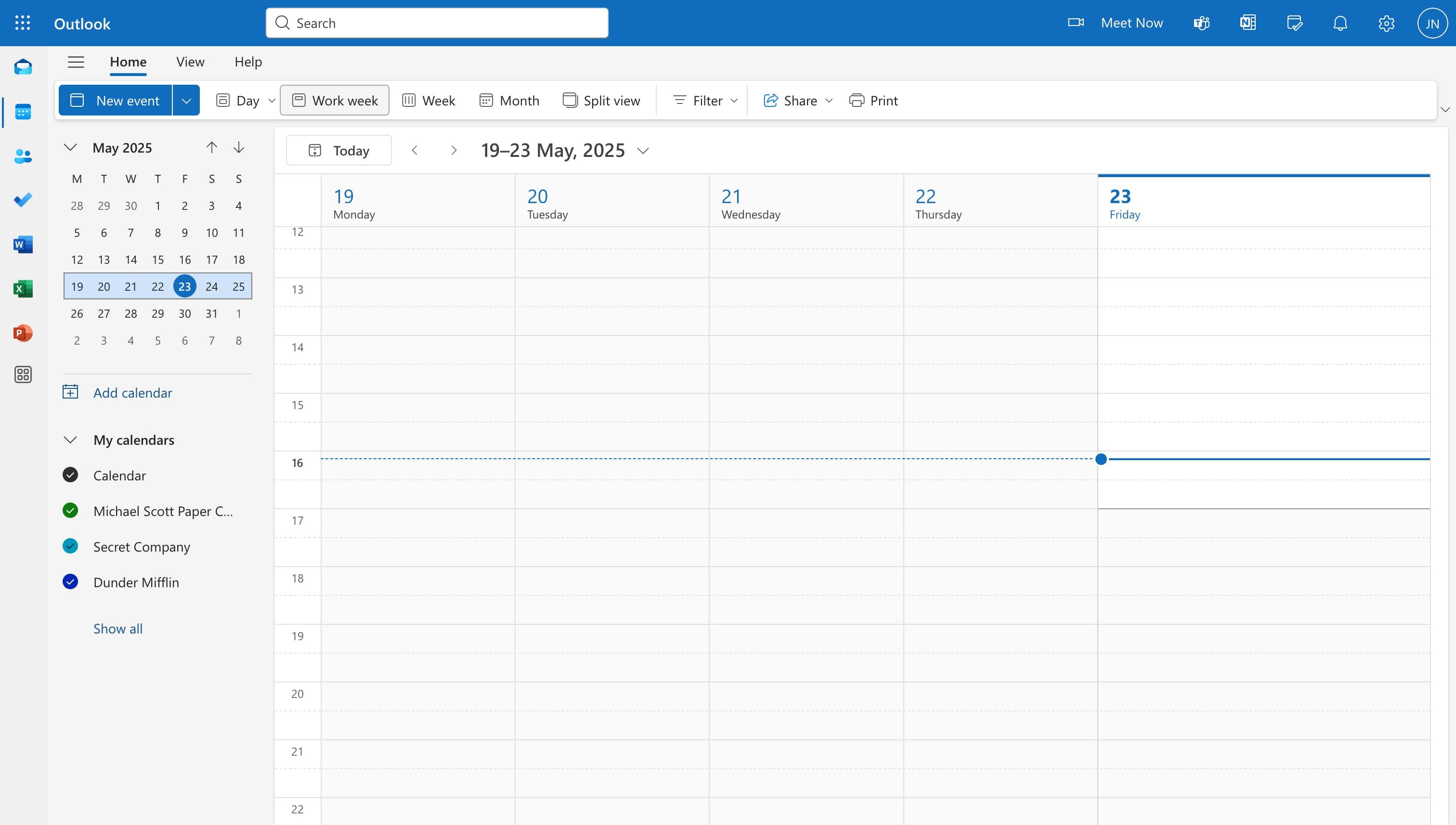 Outlook App Home Screen