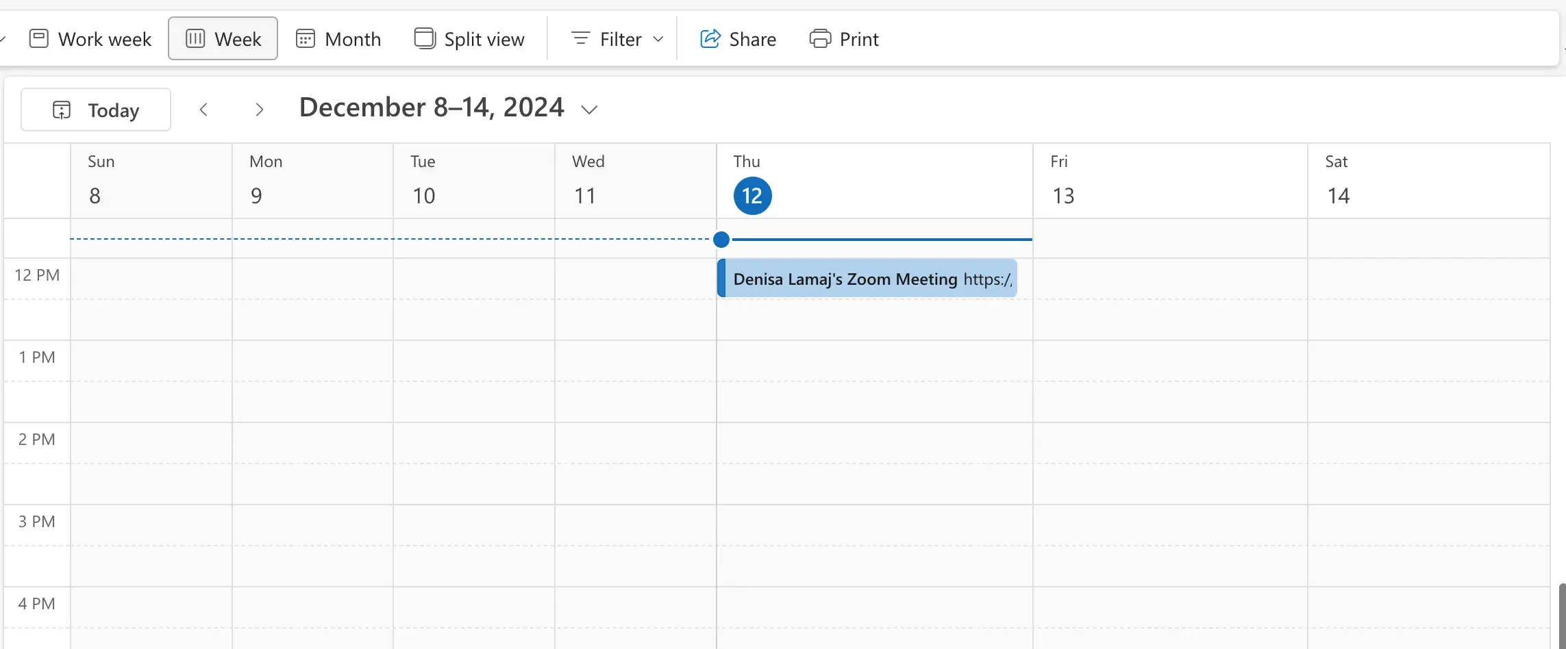 Outlook calendar