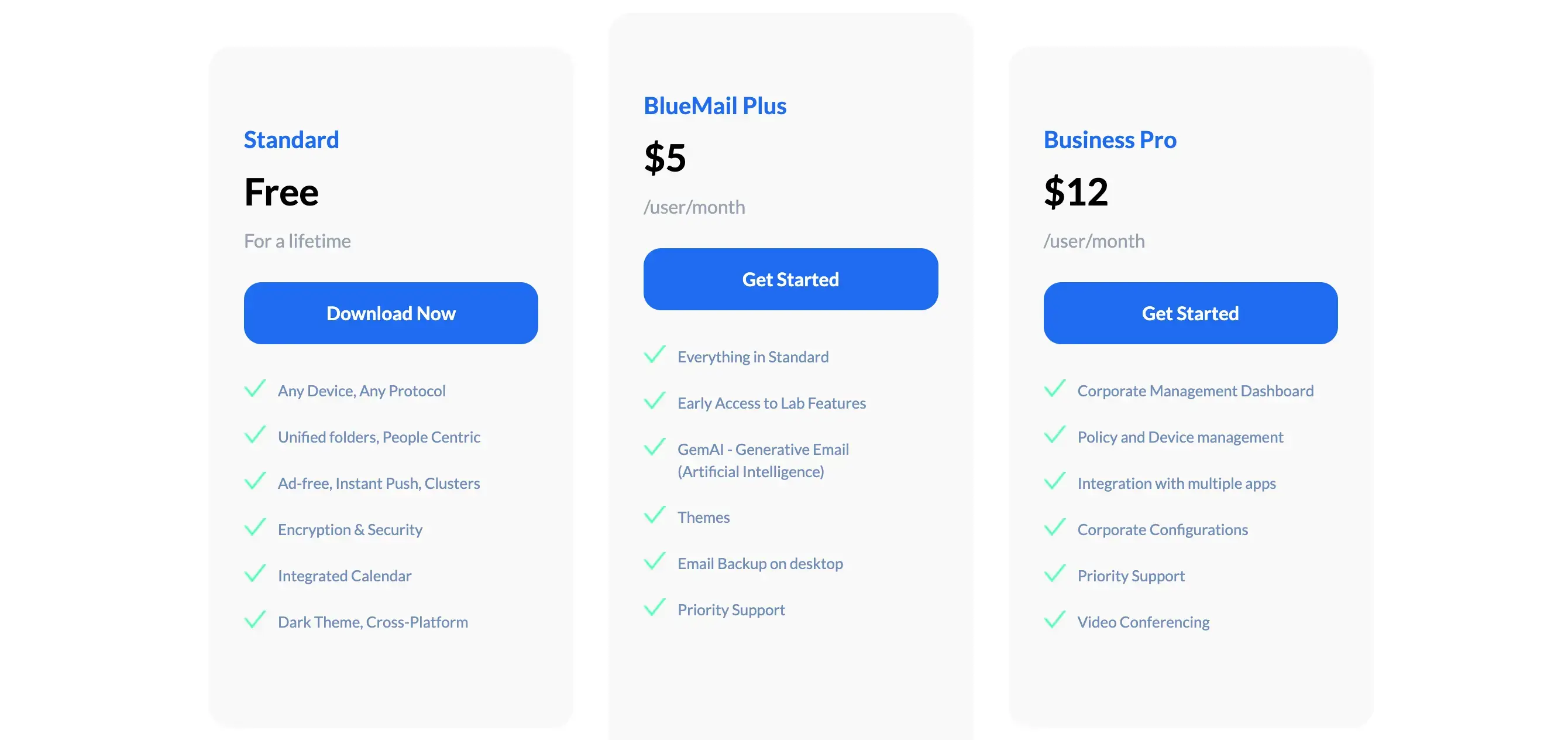 BlueMail Pricing