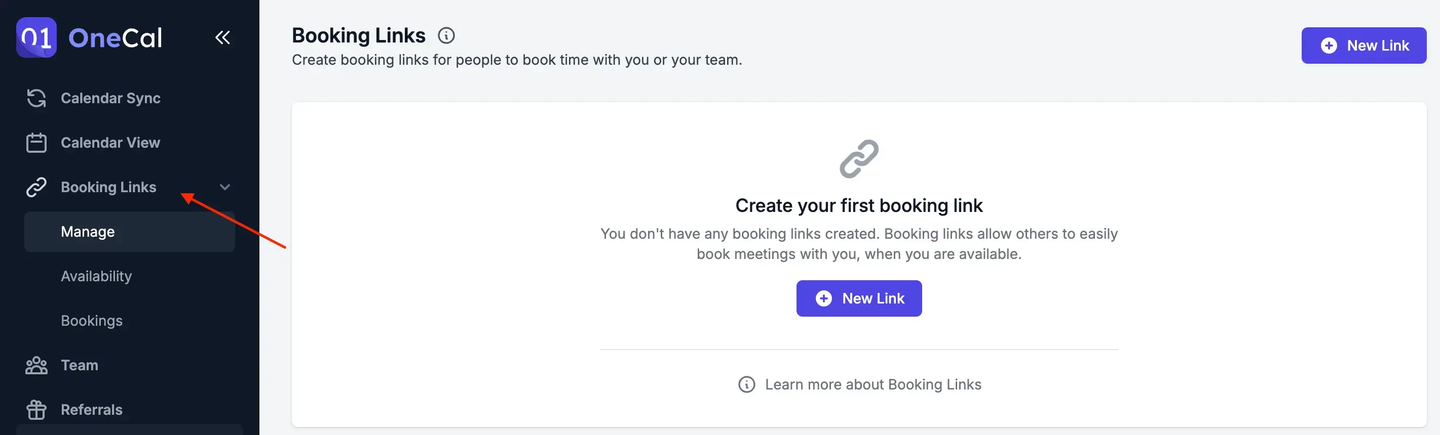Onecal Booking Links