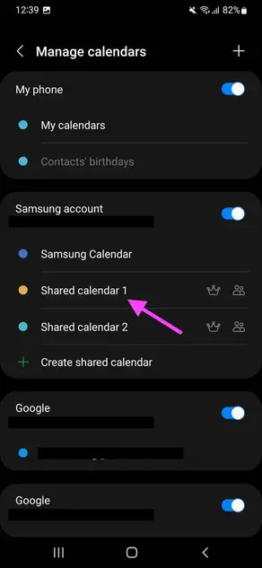Shared Calendar is created