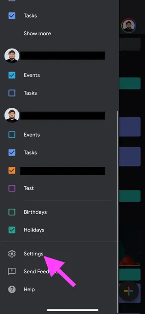 Google Calendar iOS - Settings 