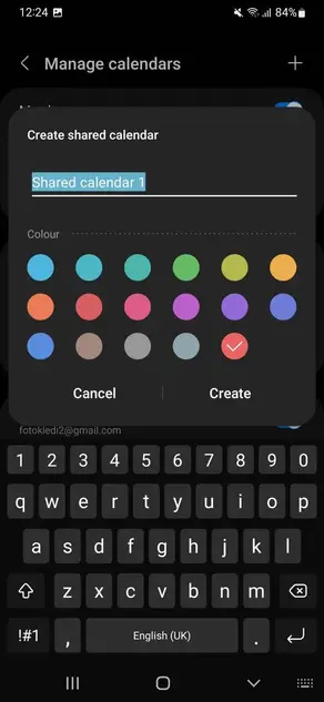 Step 6 - Name the shared calendar and assign it a color
