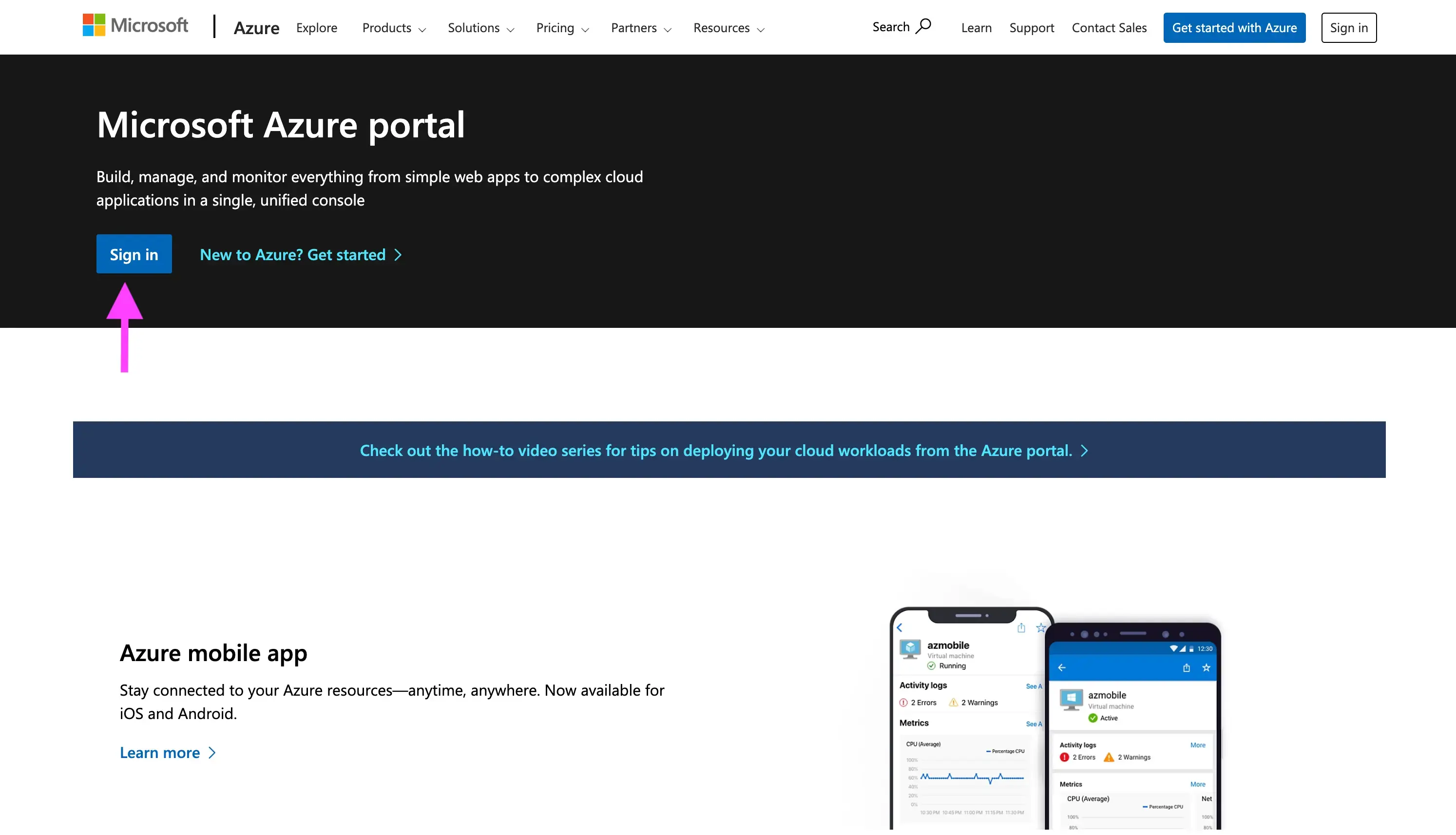 Sign in to the Microsoft Azure Portal