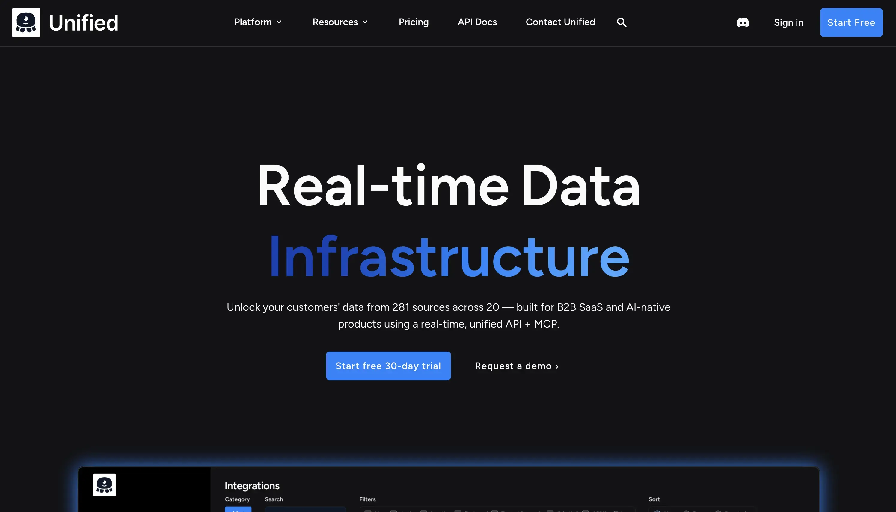 Unified.to Landing Page