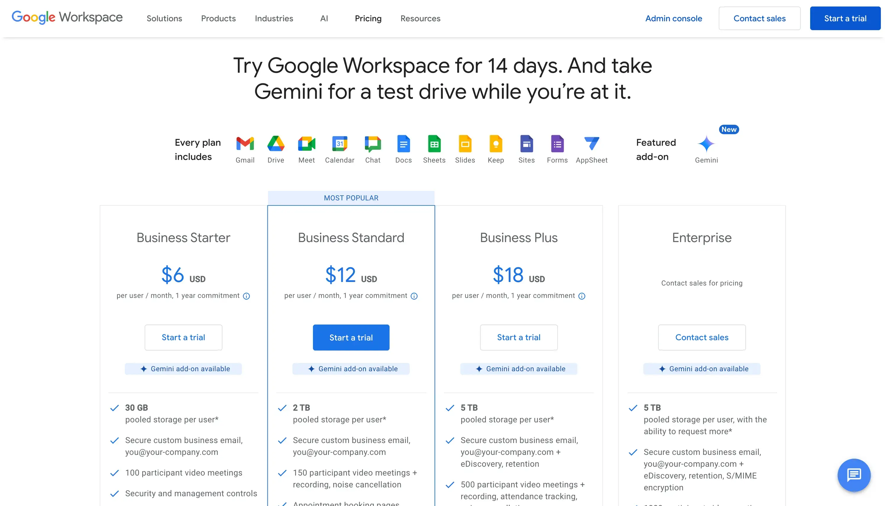 Google Workspace Pricing