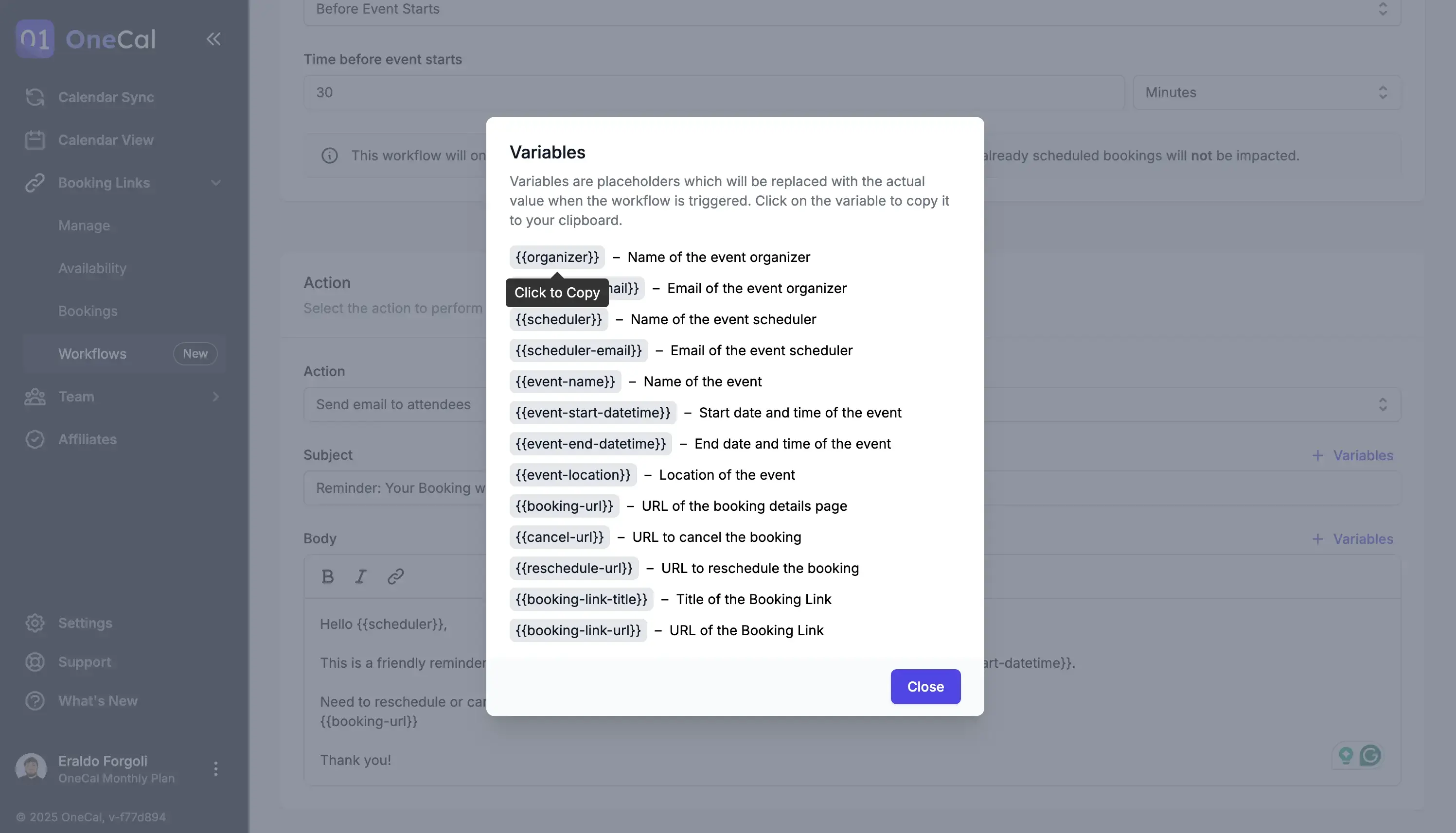 Workflow Variables