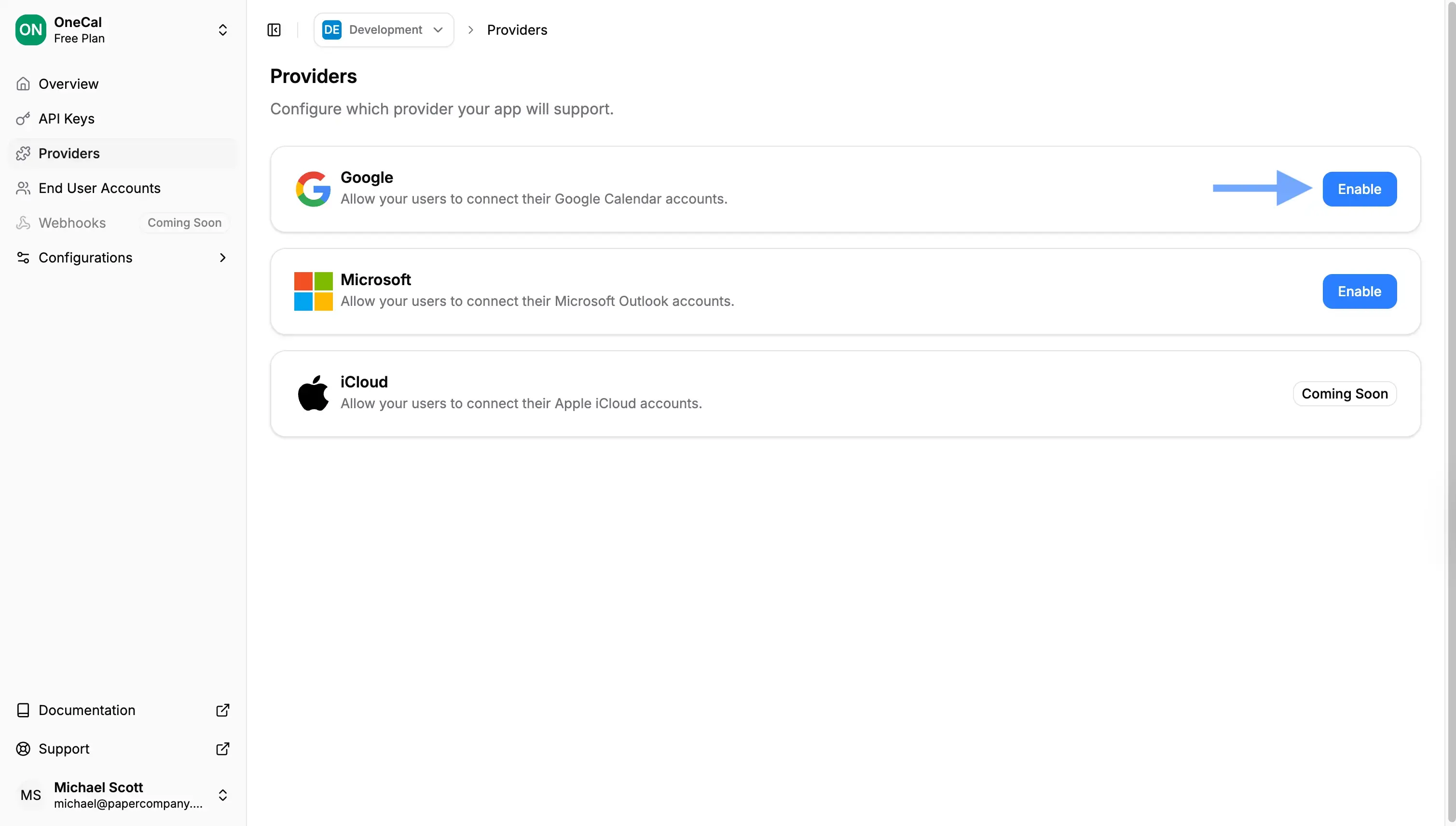Enable Calendar Provider