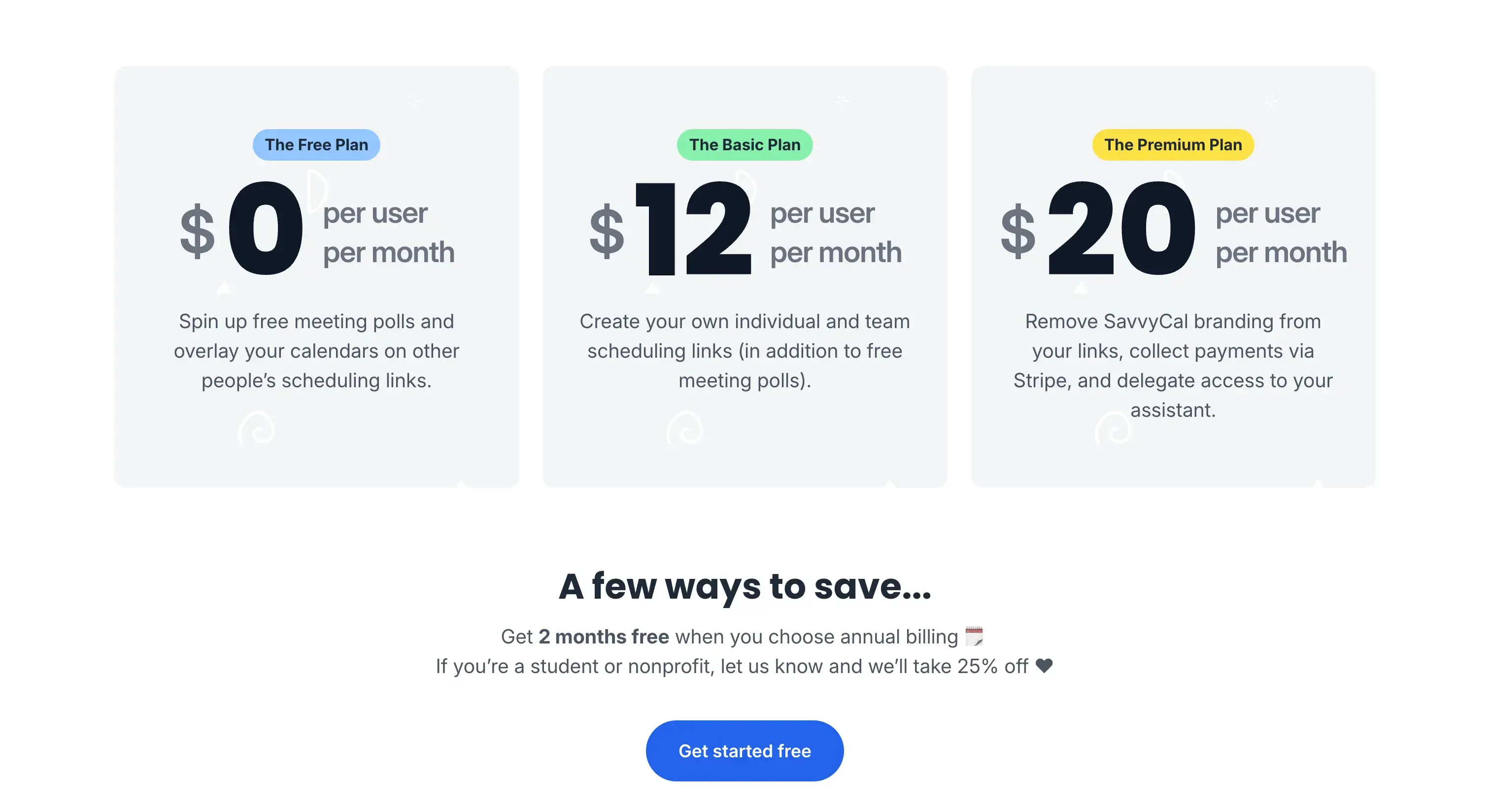 SavvyCal Pricing Page