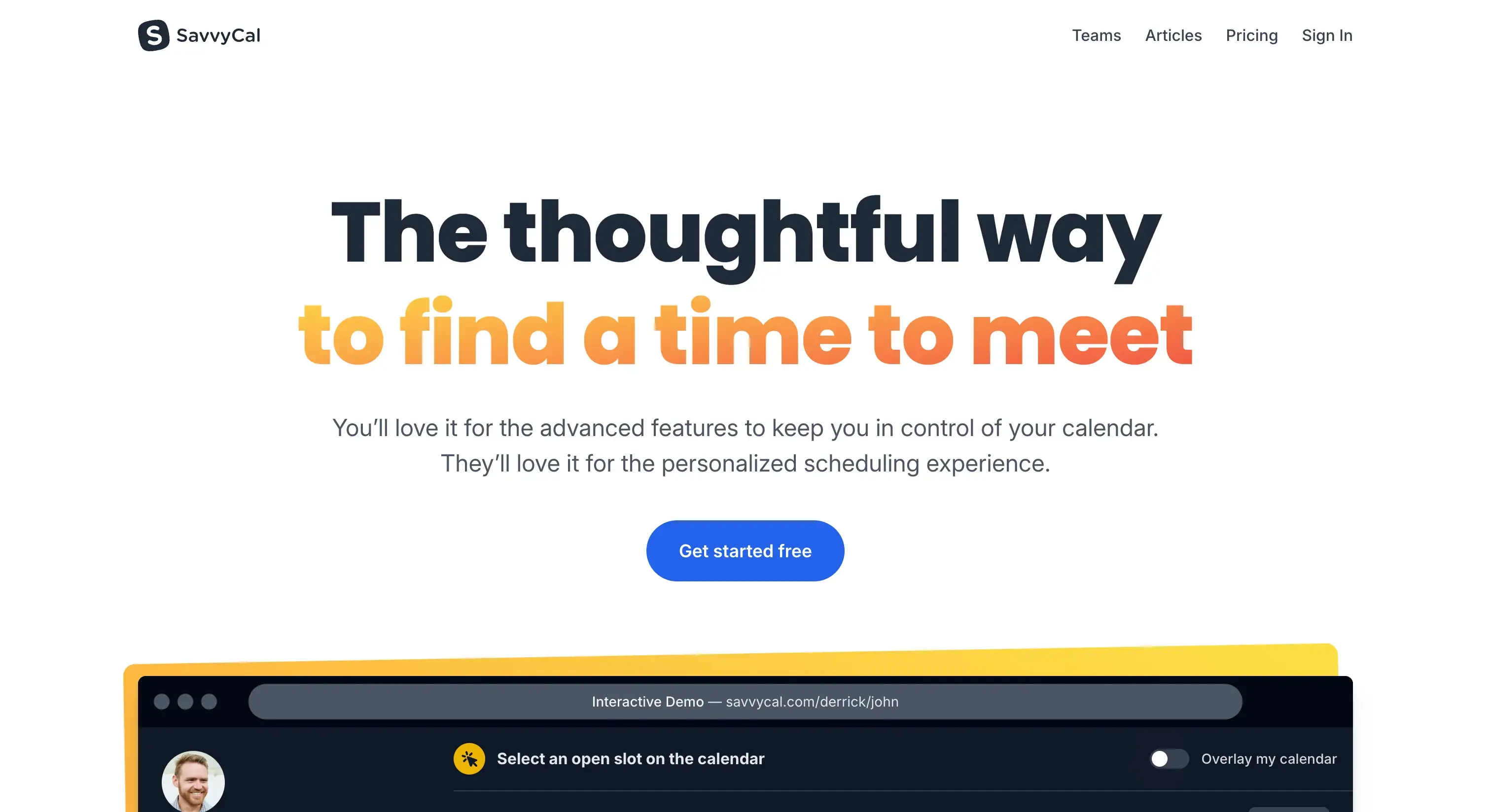 SavvyCal landing page