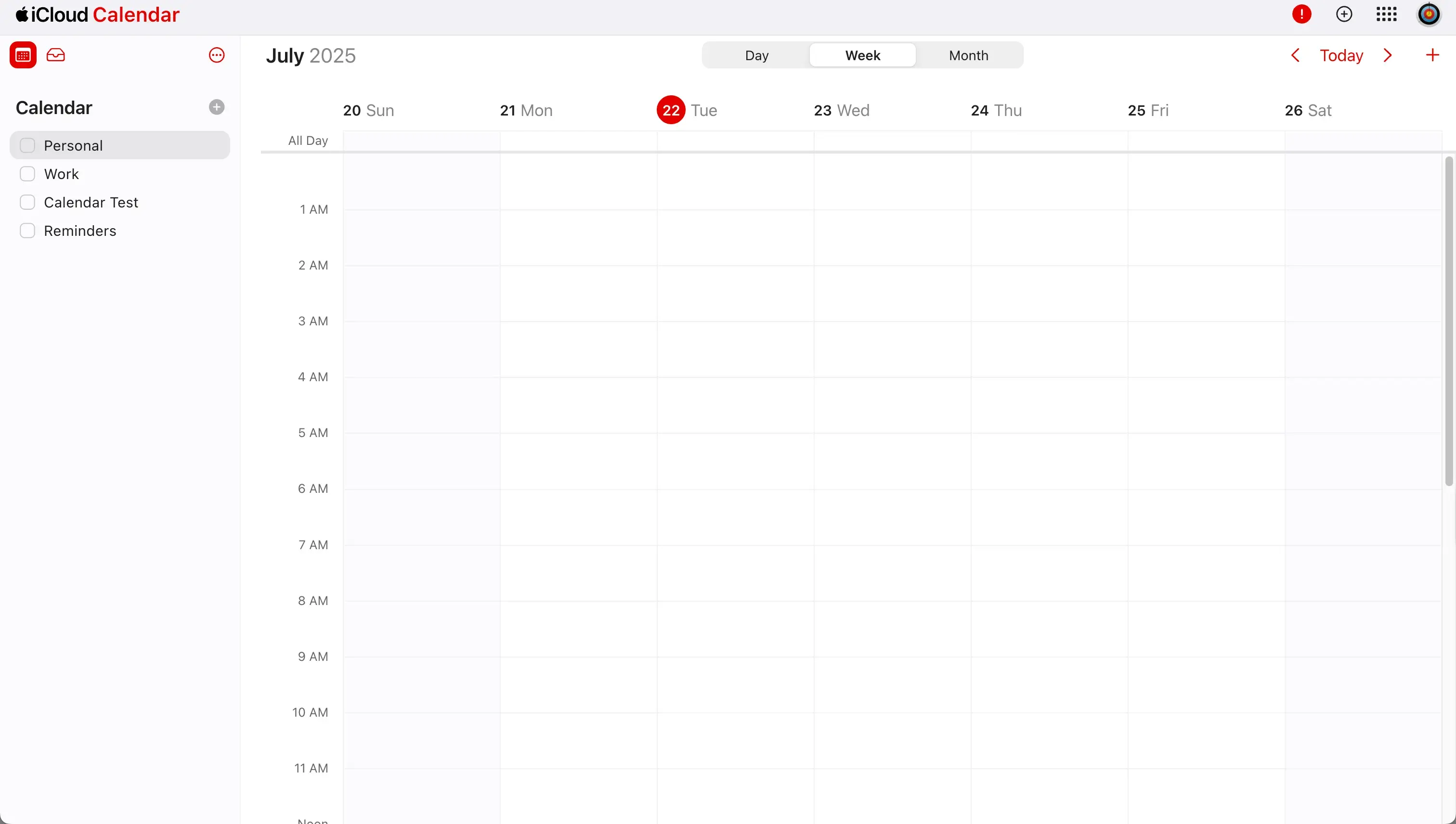 iCloud Calendar Home
