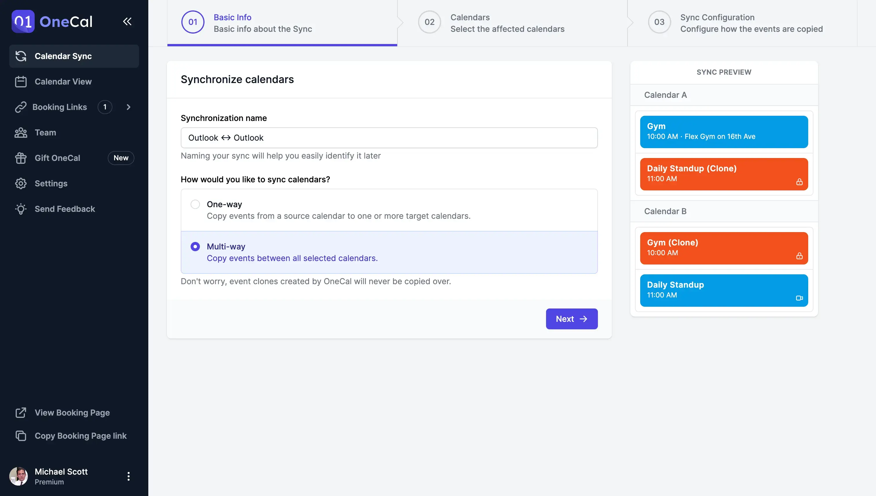 OneCal - Multi way calendar sync