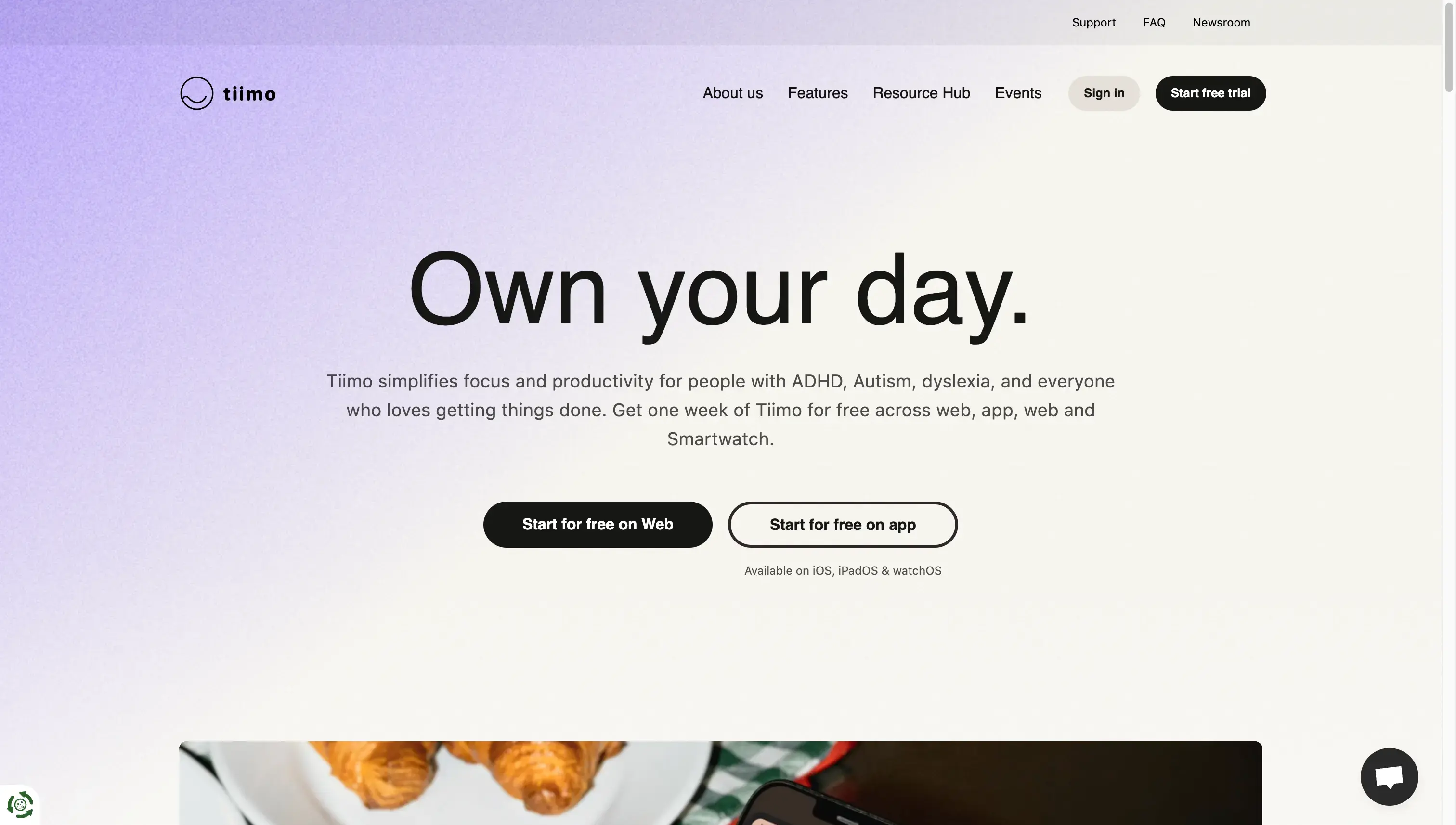 Tiimo landing page