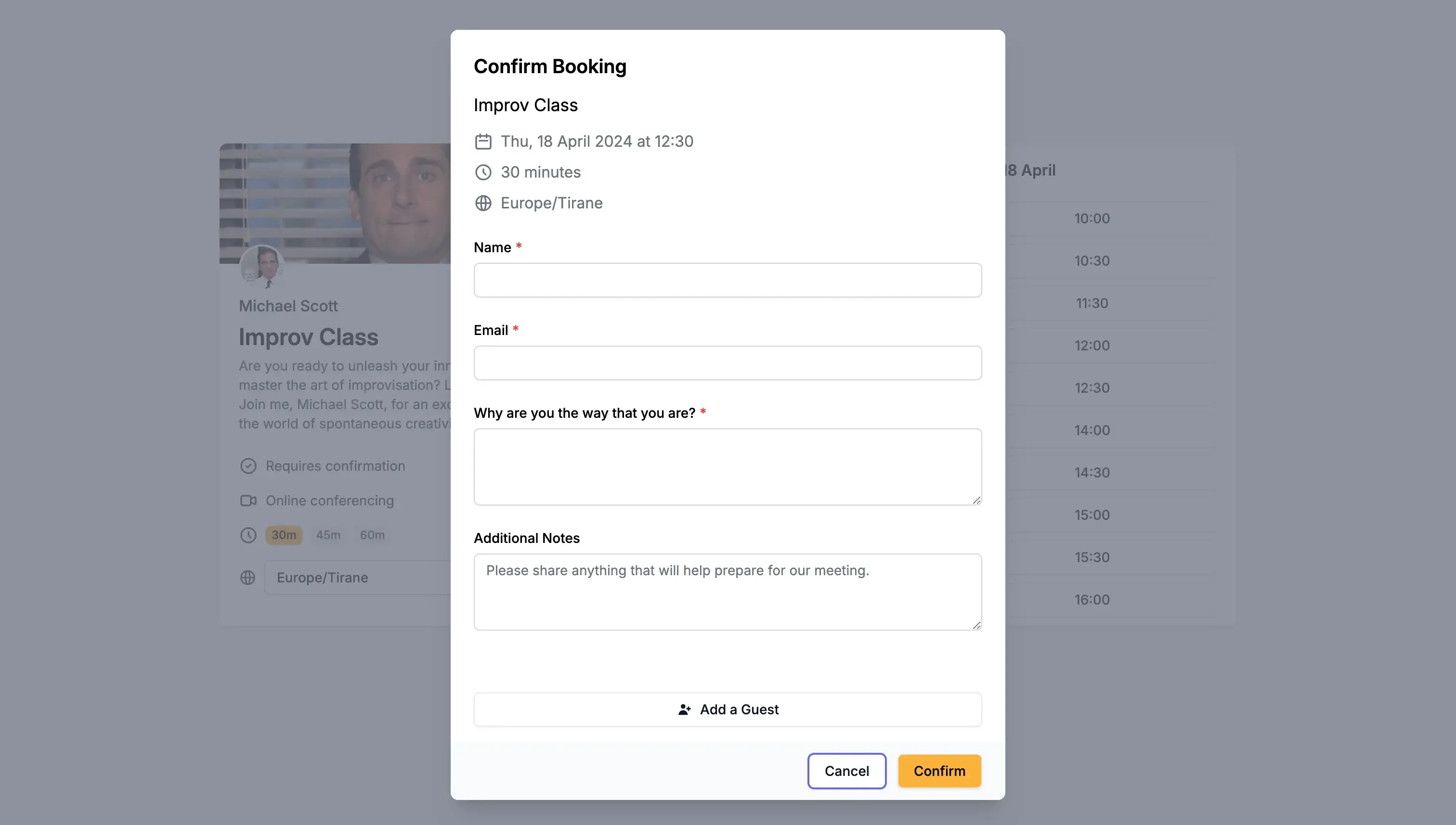 OneCal Scheduling Links question