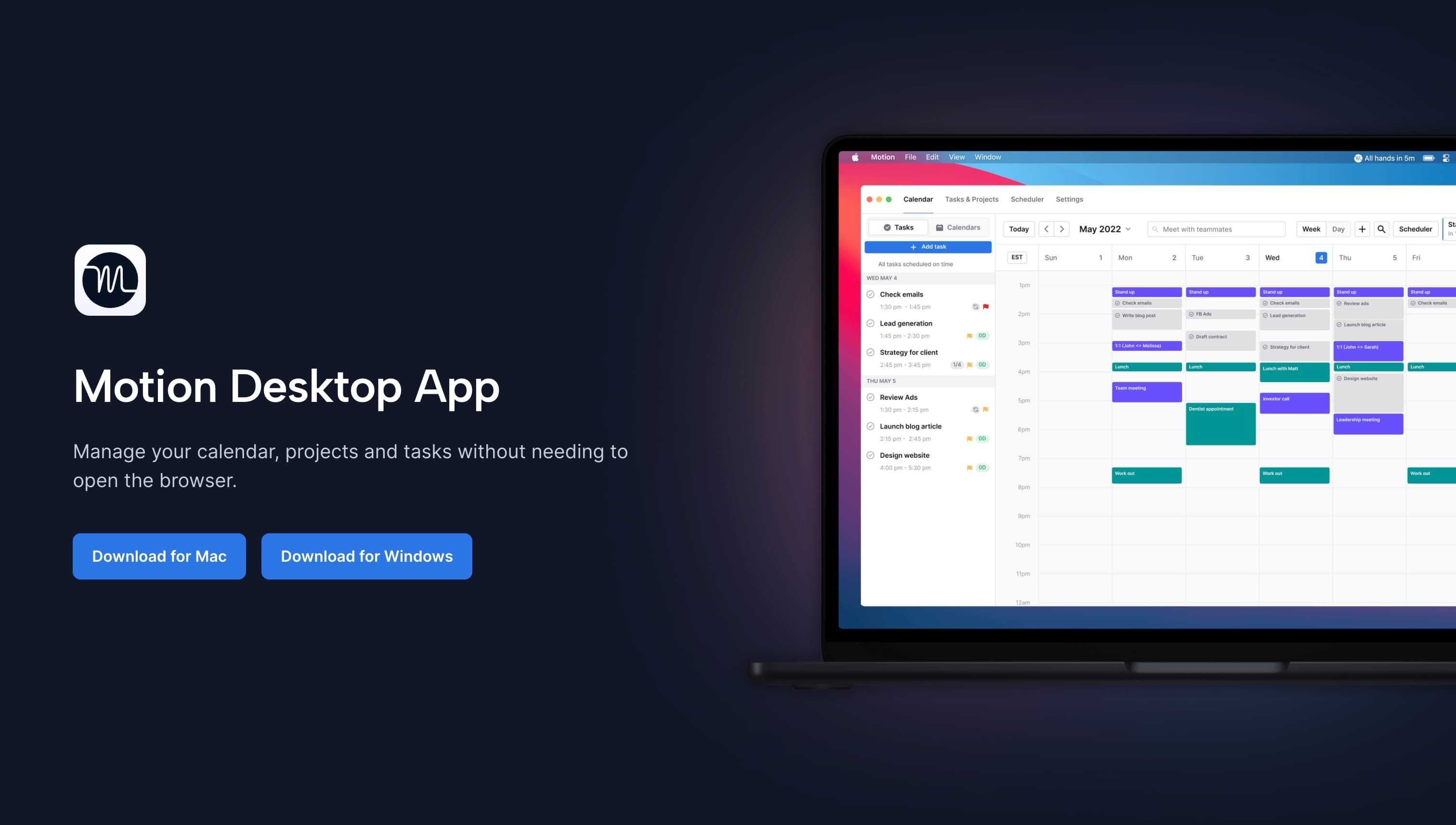 Motion Landing Page