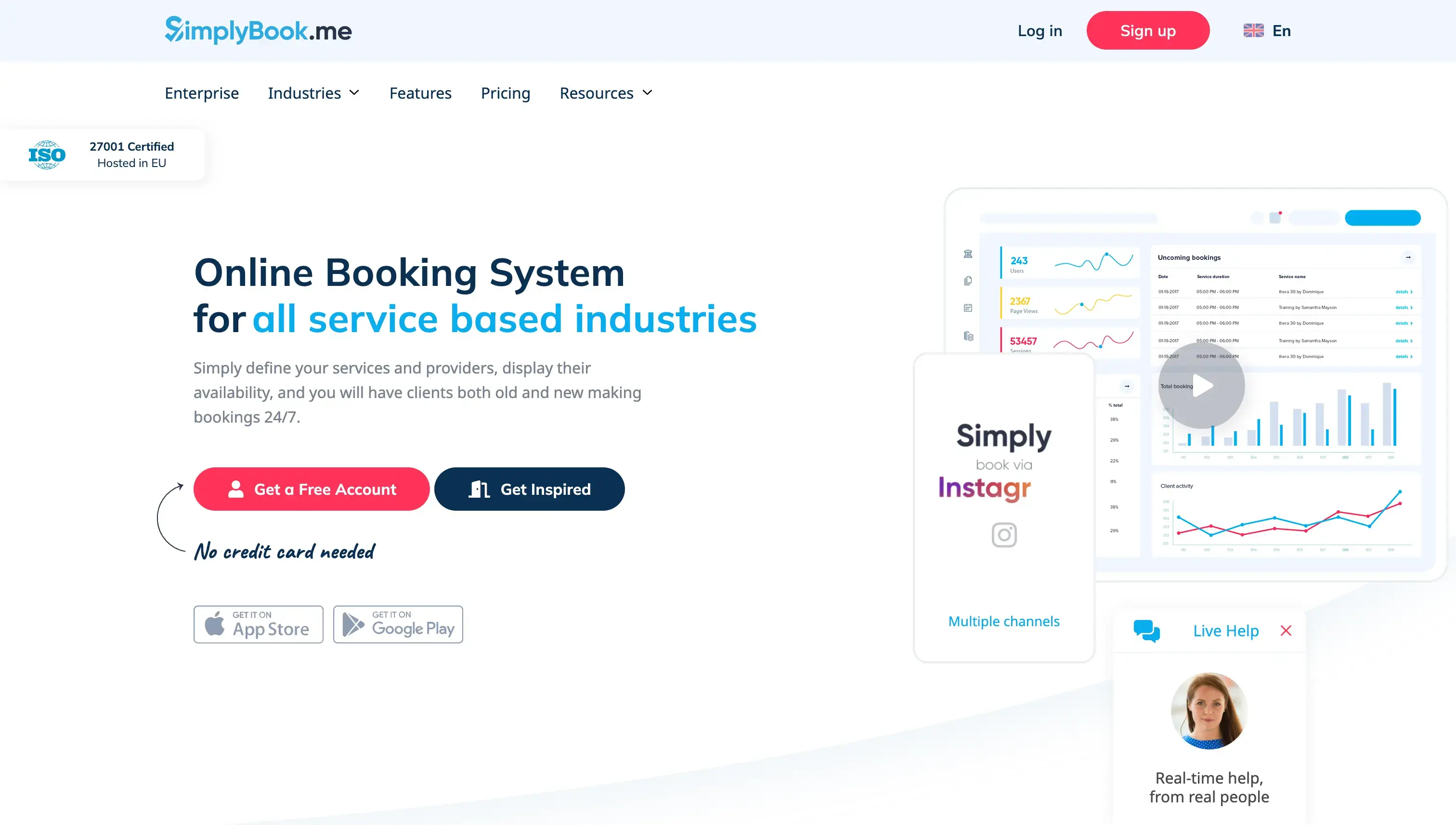 SimplyBookMe Landing Page