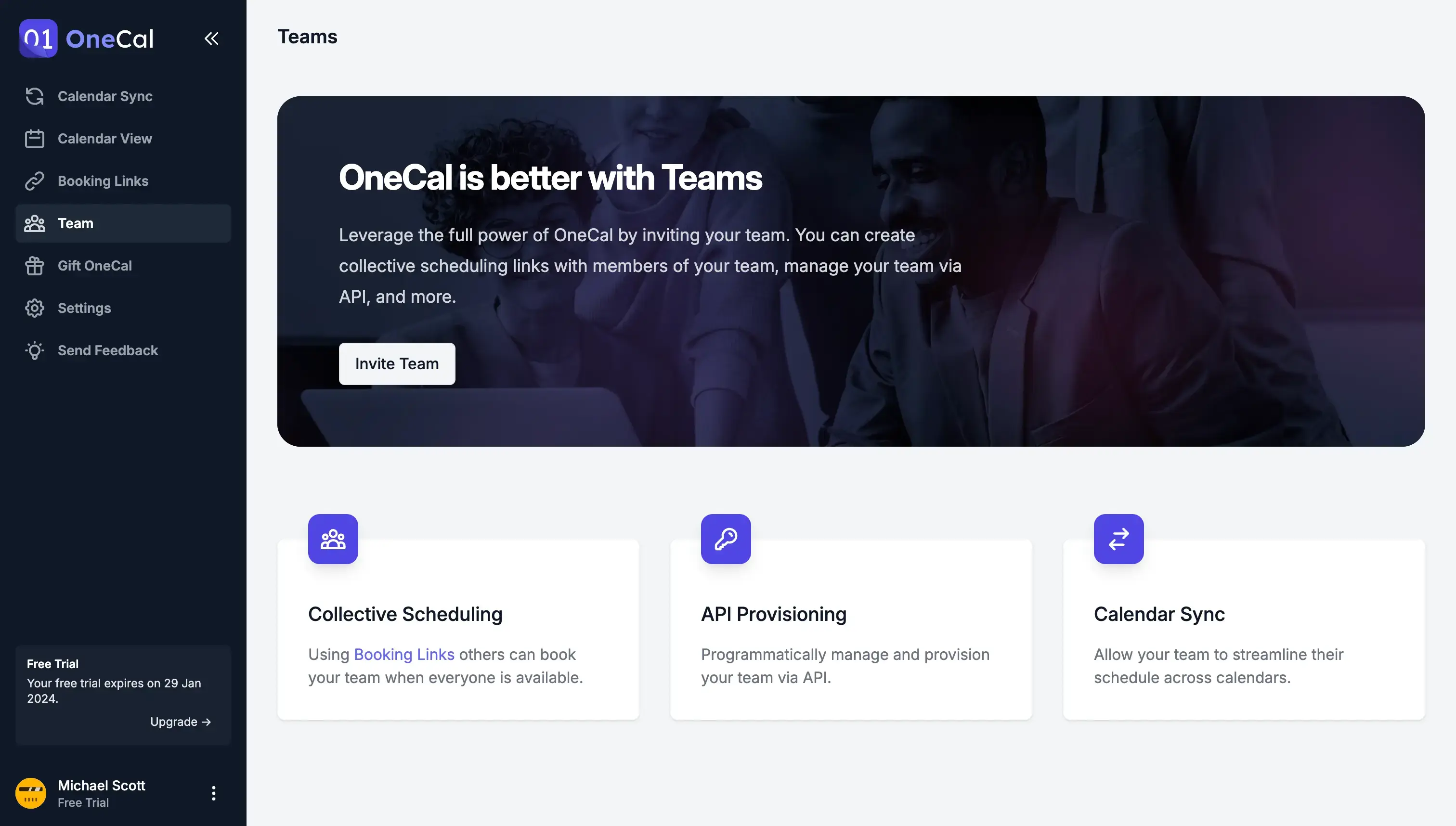 OneCal Team Interface