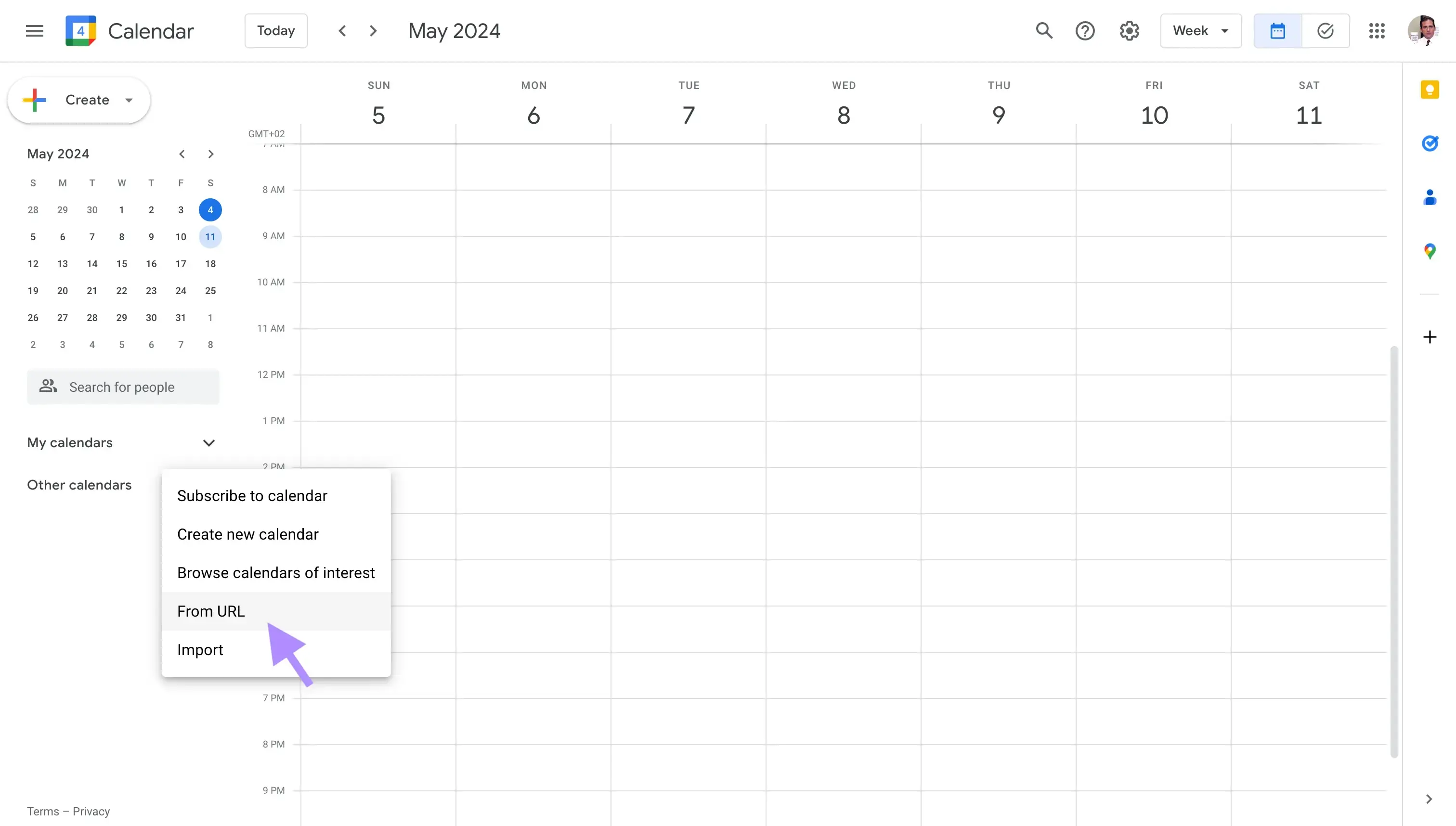 Google Calendar- From URL