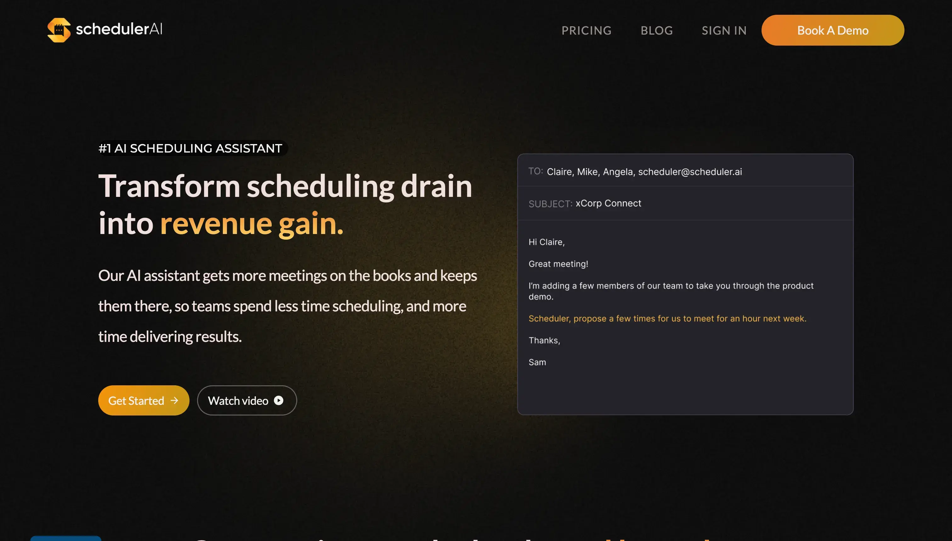 Scheduler AI Landing Page