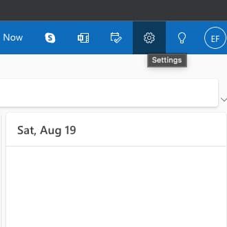 Outlook - Settings Icon