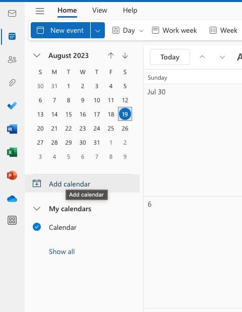 Outlook - Add Calendar