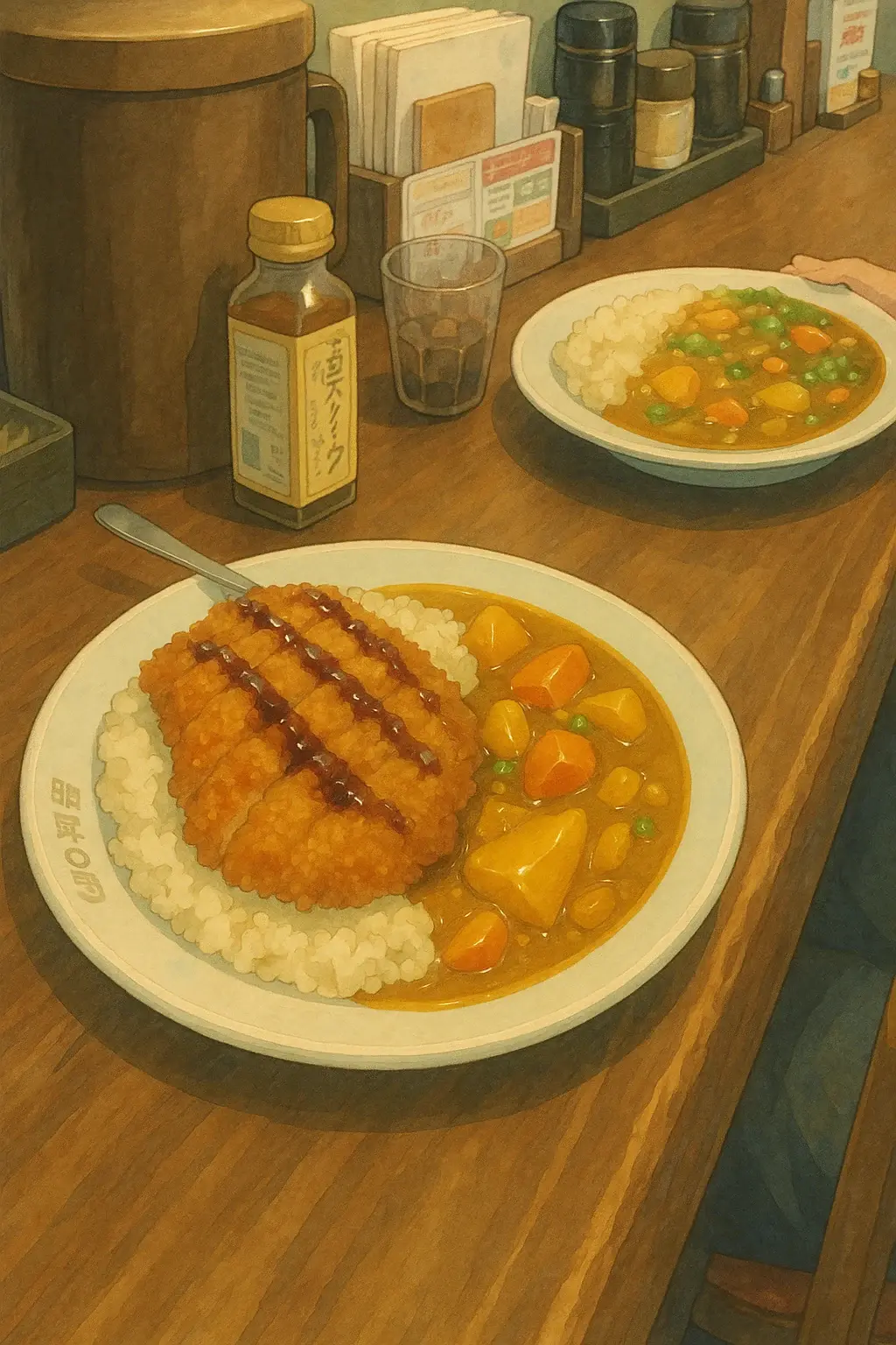 Ghibli style: The most delicious Japanese Katsu Curry we tried