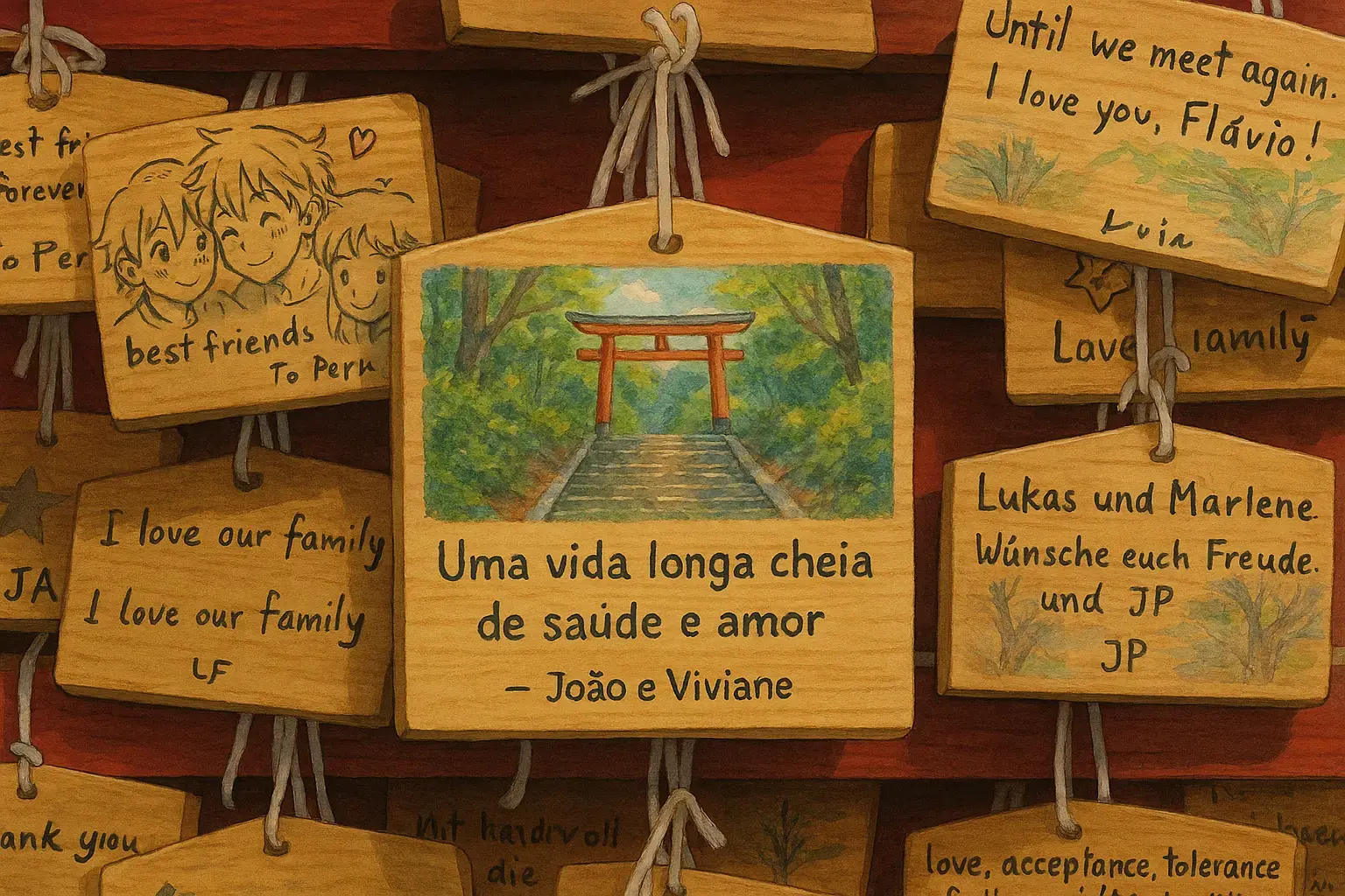 A shrine fortune plate (ema) written: 