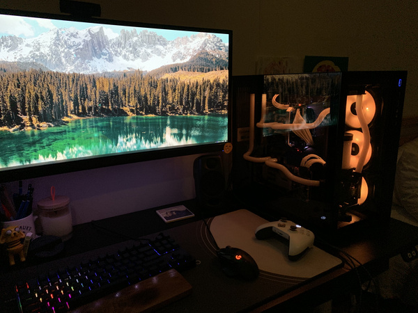 Computer monitor and Lian Li O11D custom build