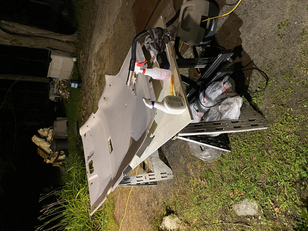 Steam cleaning the roof of a 2003 Subaru WRX Wagon