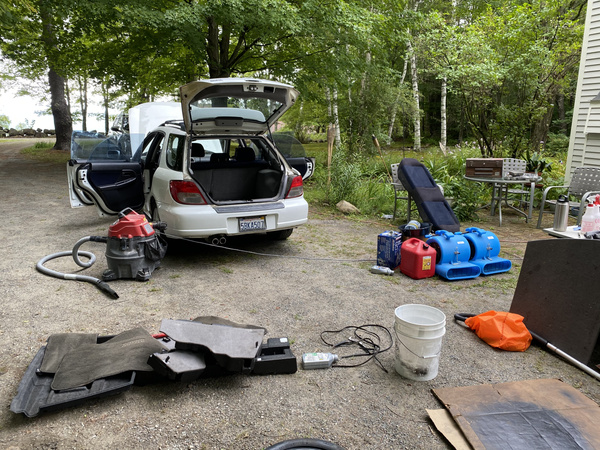 Cleaning a 2003 Subaru WRX wagon interior
