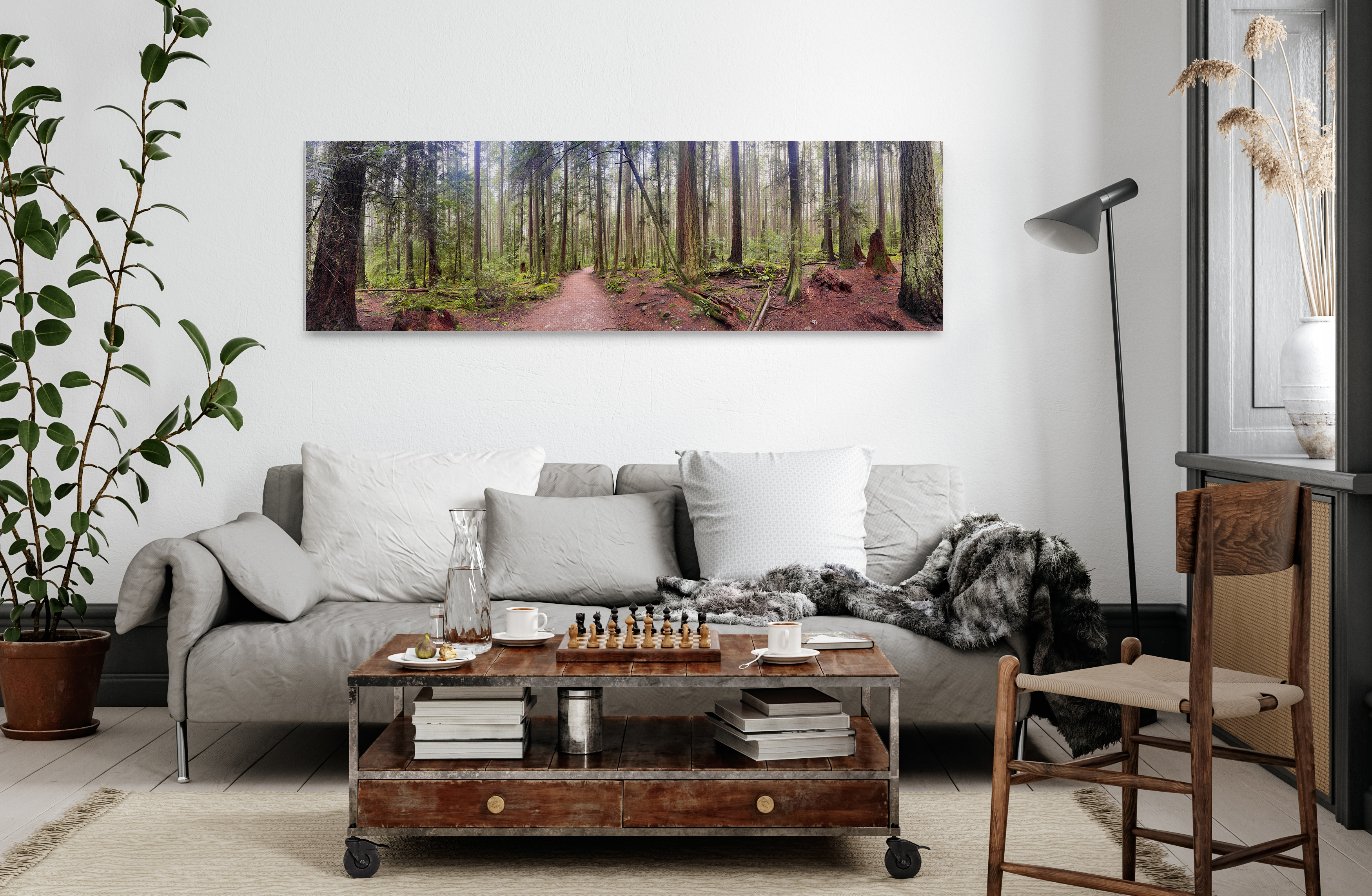 Finished canvas in room