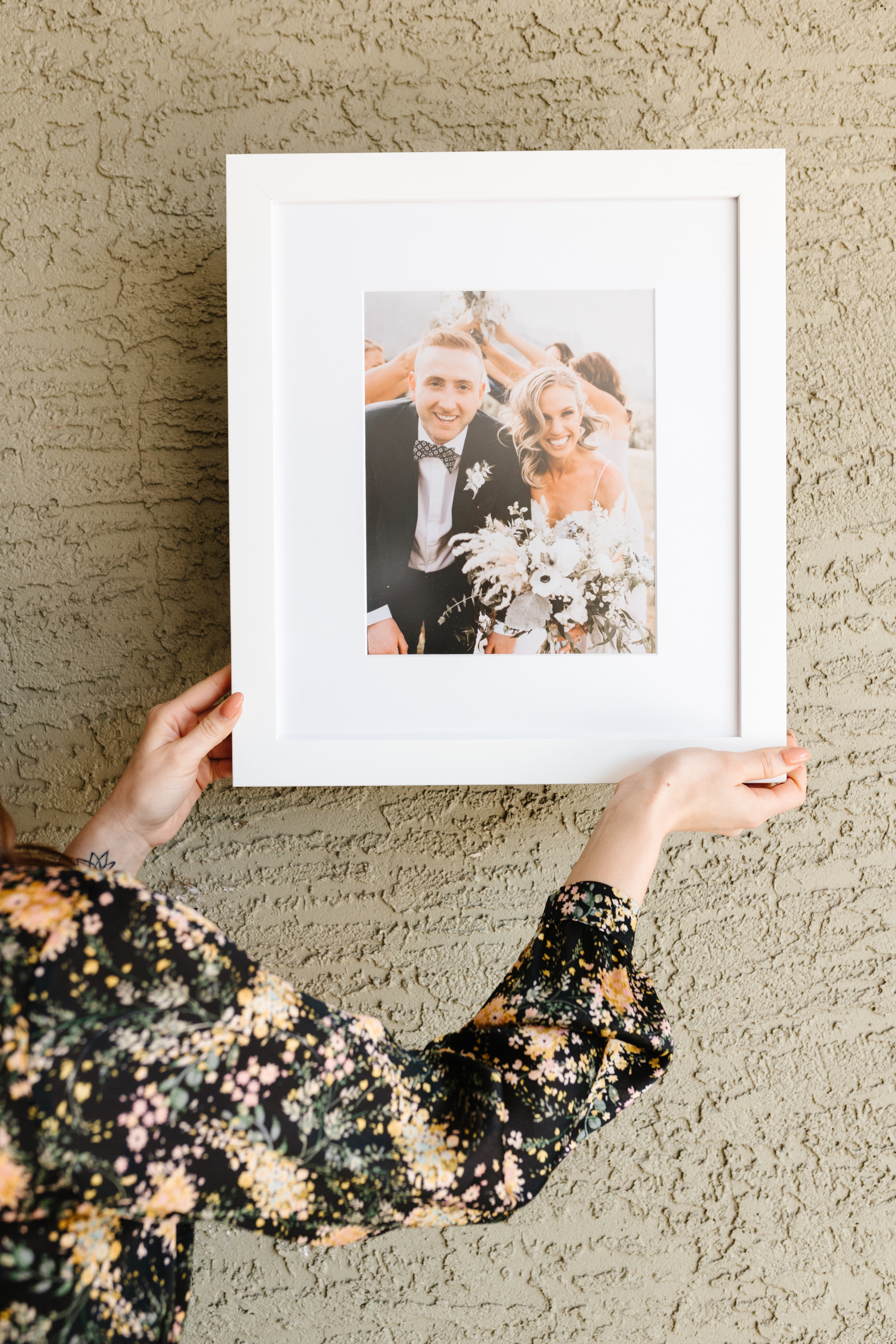 Framed print of wedding couple