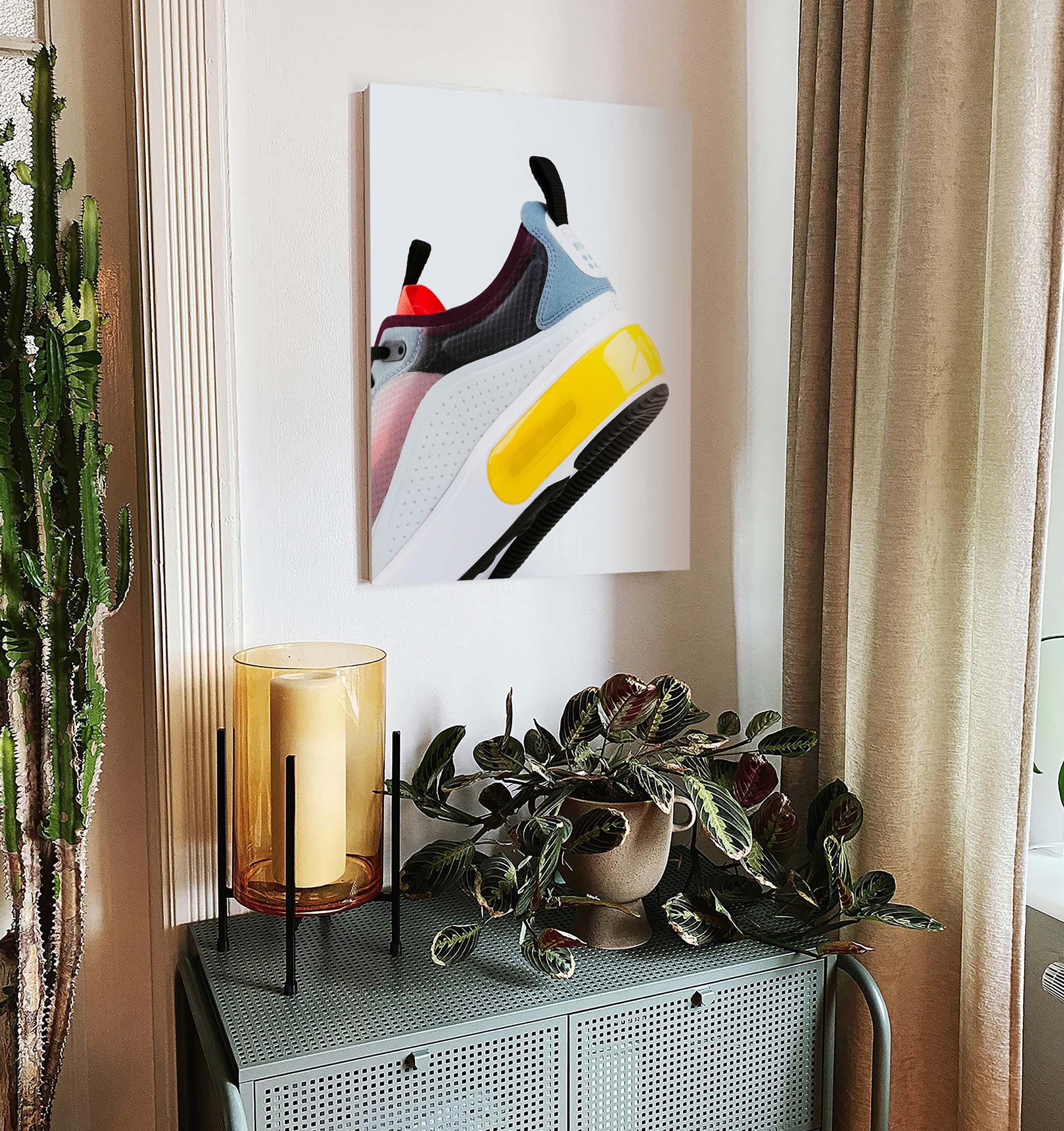 art in a sunny room