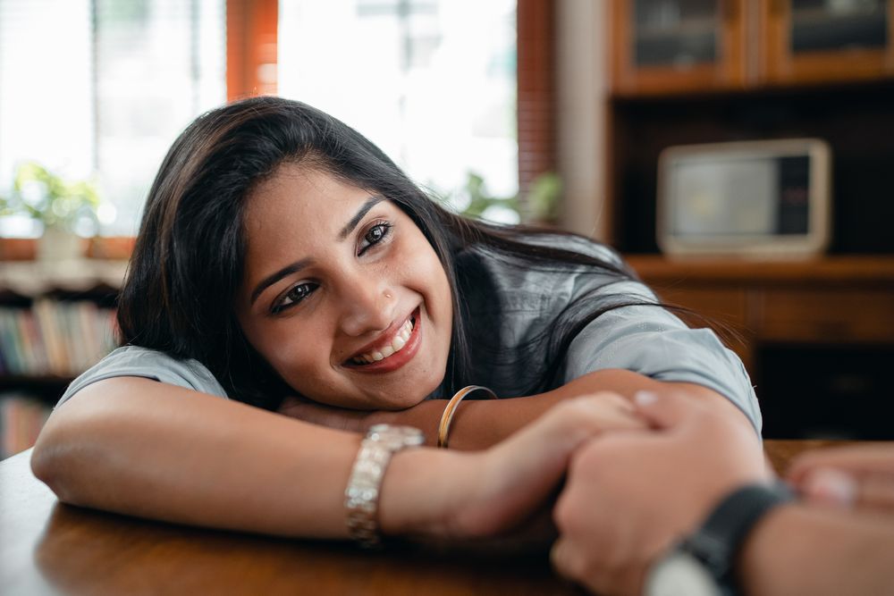 Woman's candid smile