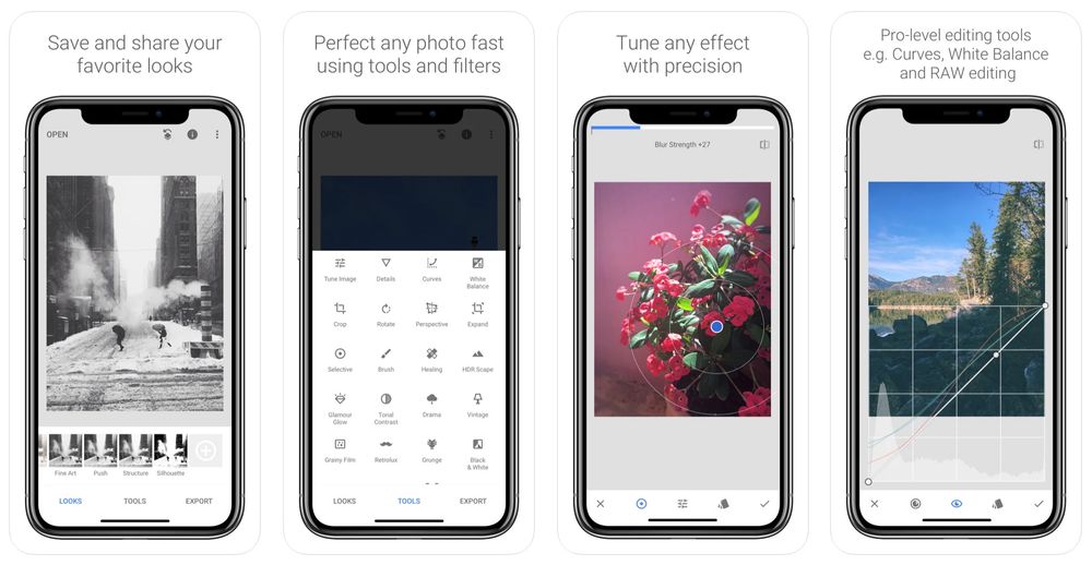 Snapseed App Screens