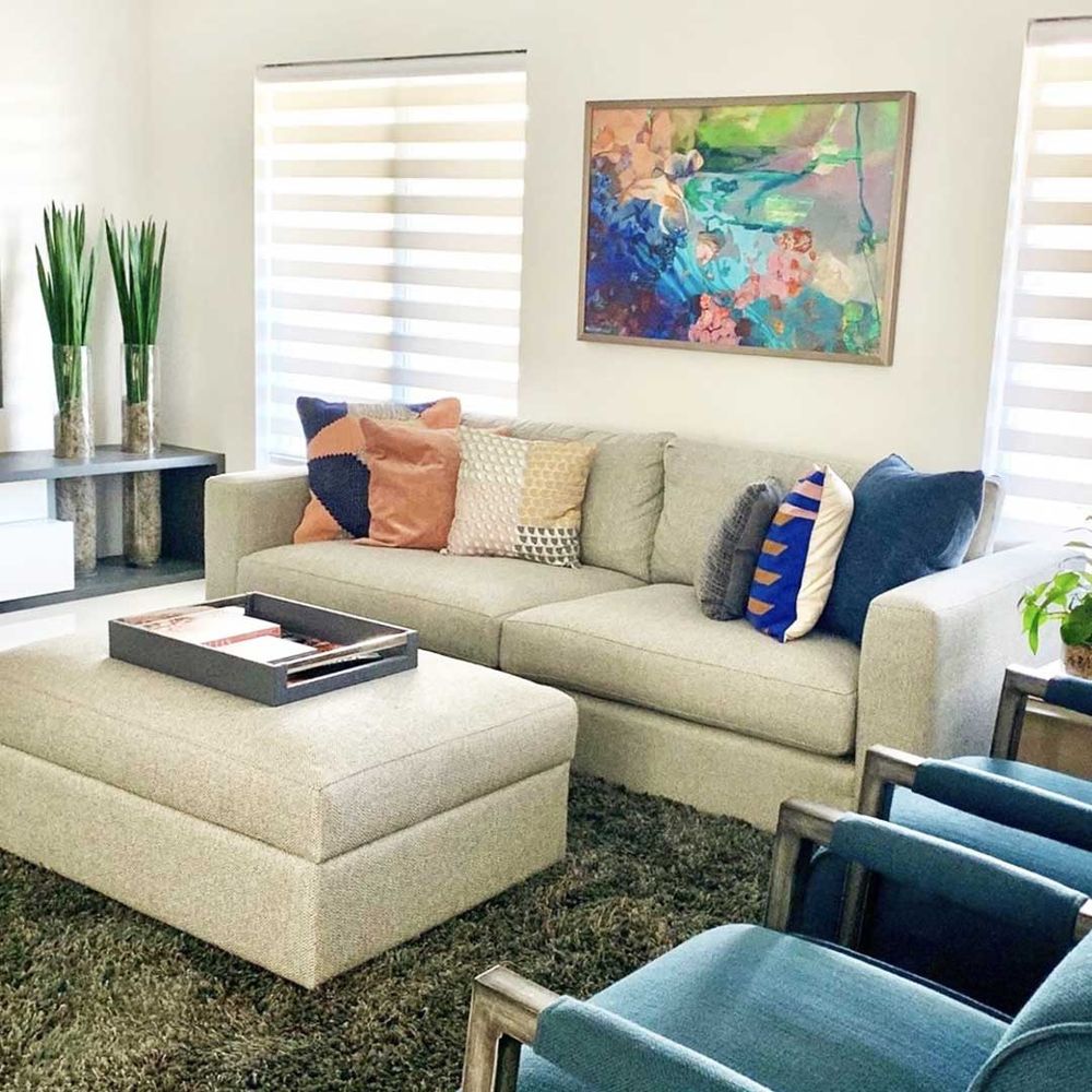 A canvas print on a living room wall