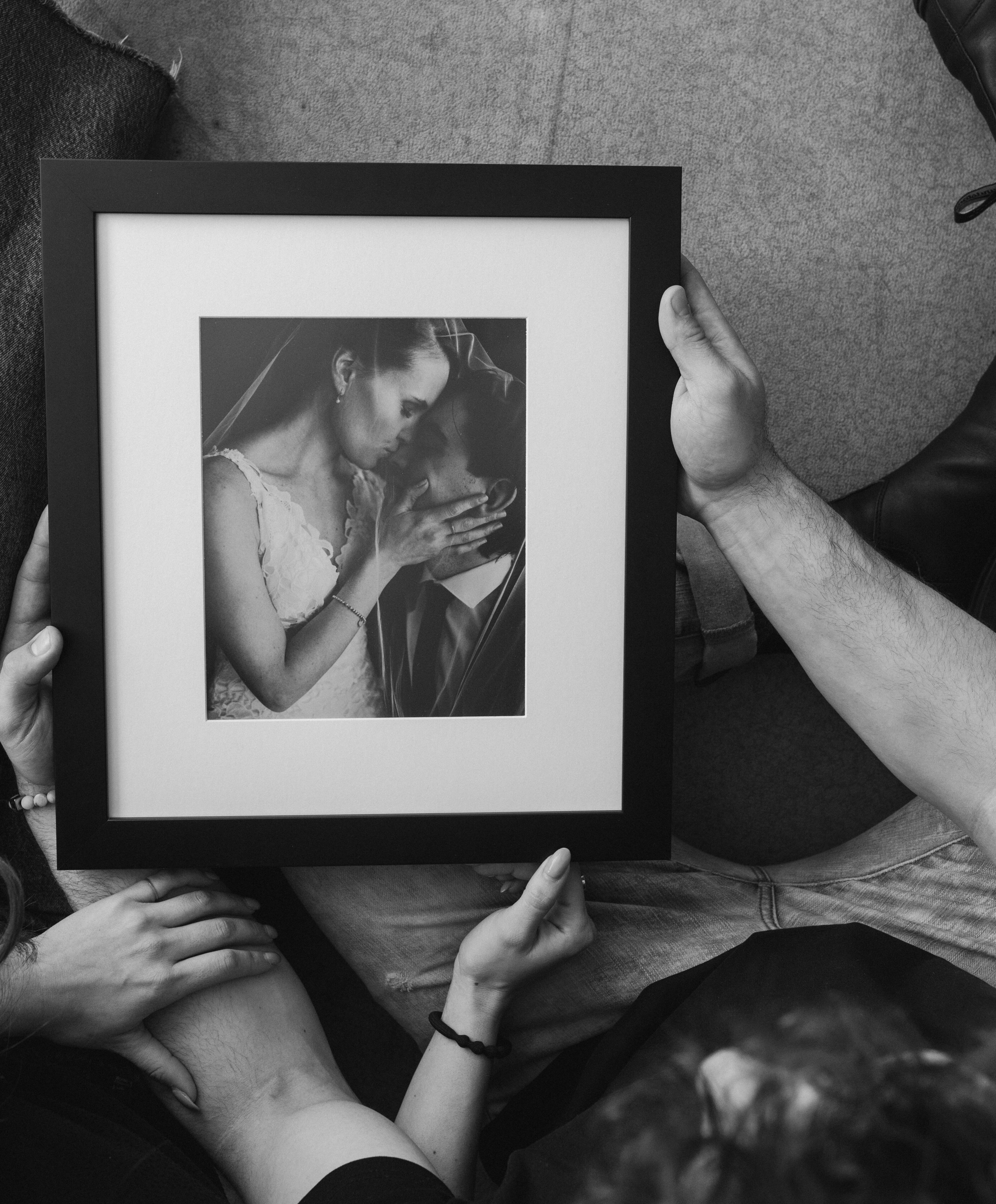Framed print of wedding couple