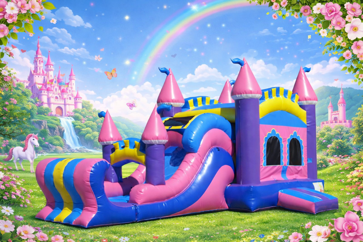 Princess Bounce House Slide Combo