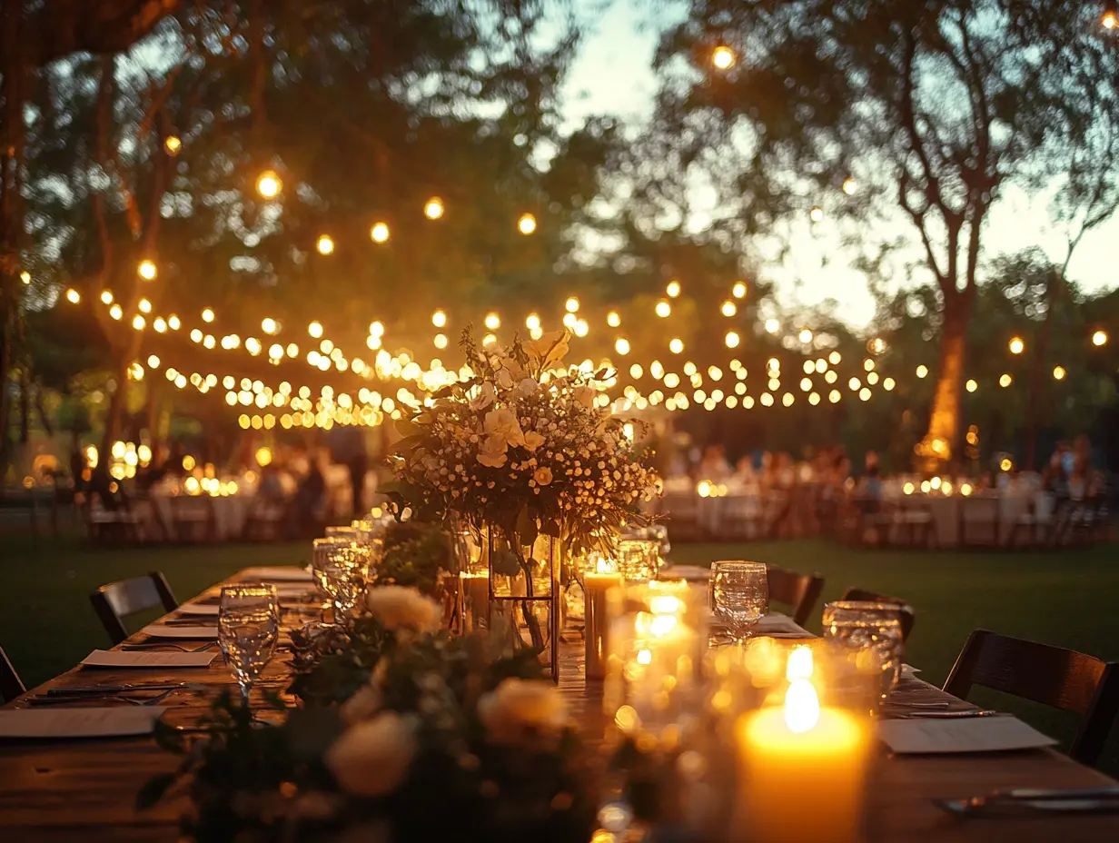 Night time wedding in at a Maryland wedding venue.