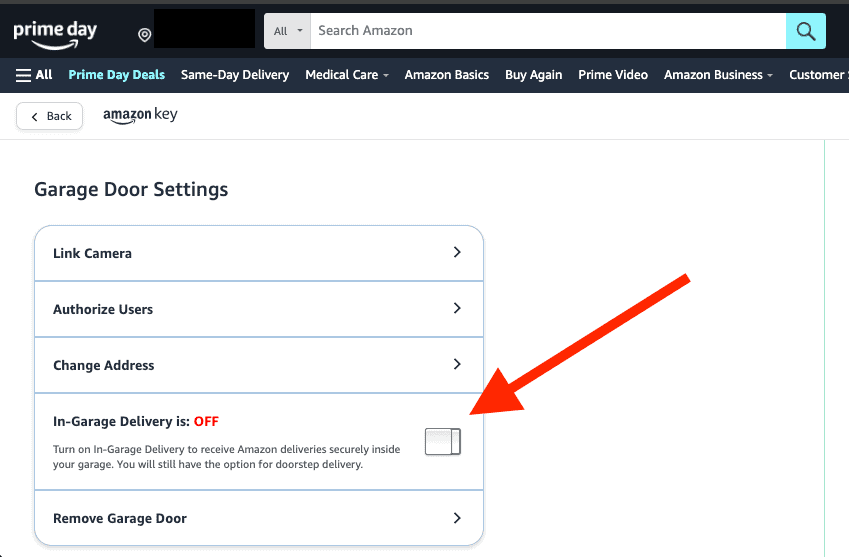 Disable In Garage Setting MyQ