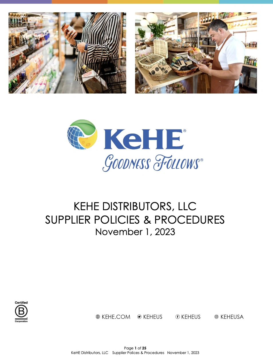 KeHE Supplier Policies & Procedures