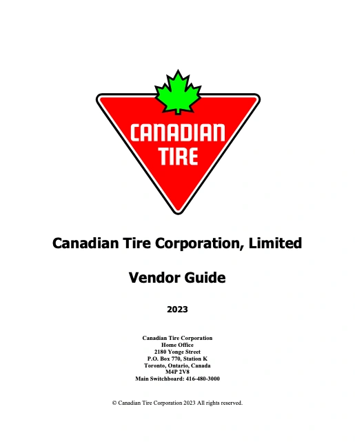 Canadian Tire's Vendor Guide