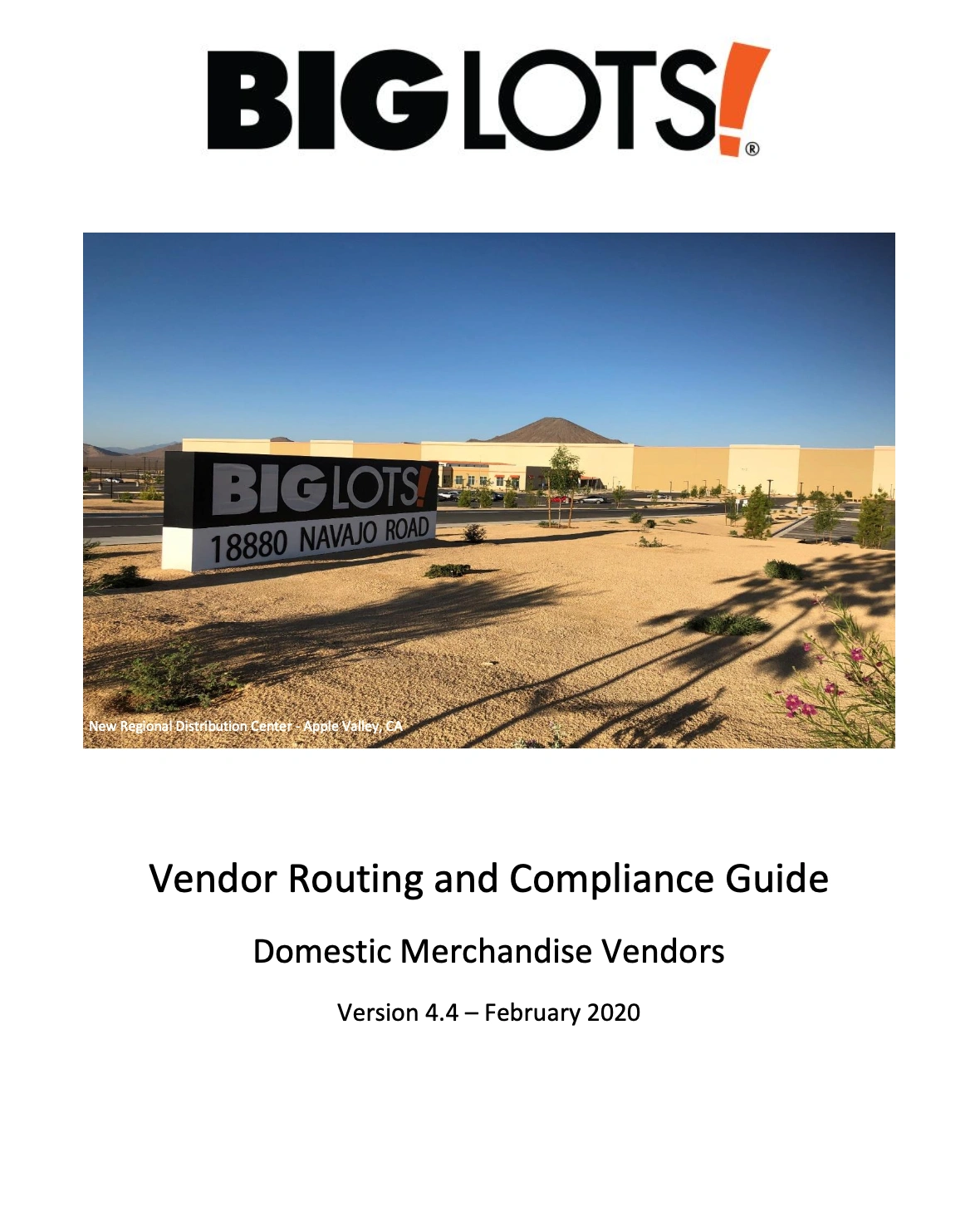 Big Lots Vendor Routing and Compliance Guide