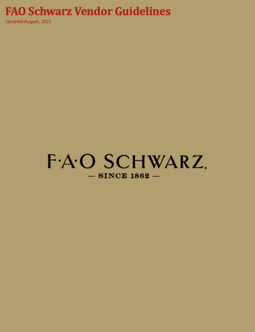 FAO Schwarz's Vendor Guidelines