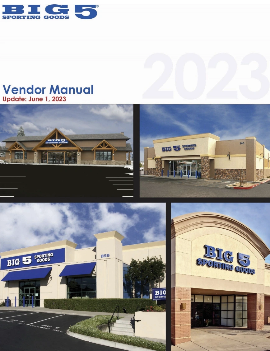 Big 5 Sporting Goods Vendor Manual
